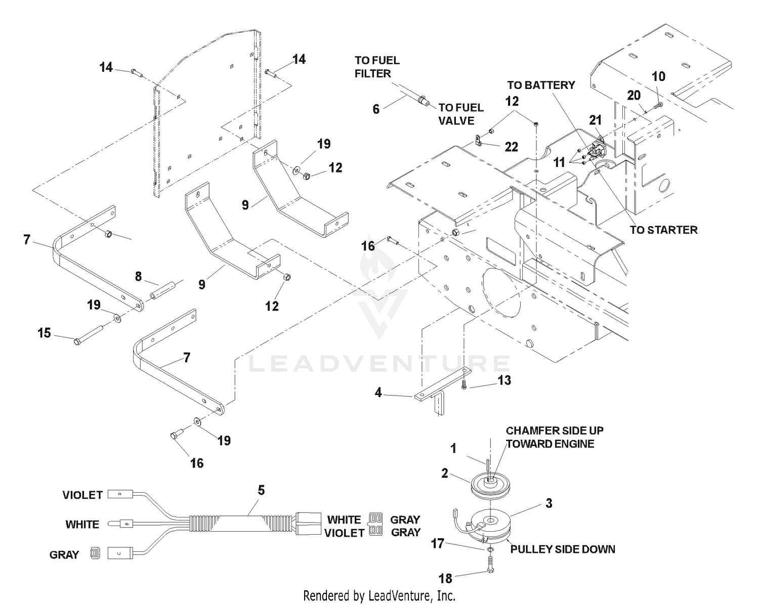 Kawasaki Engine Assembly