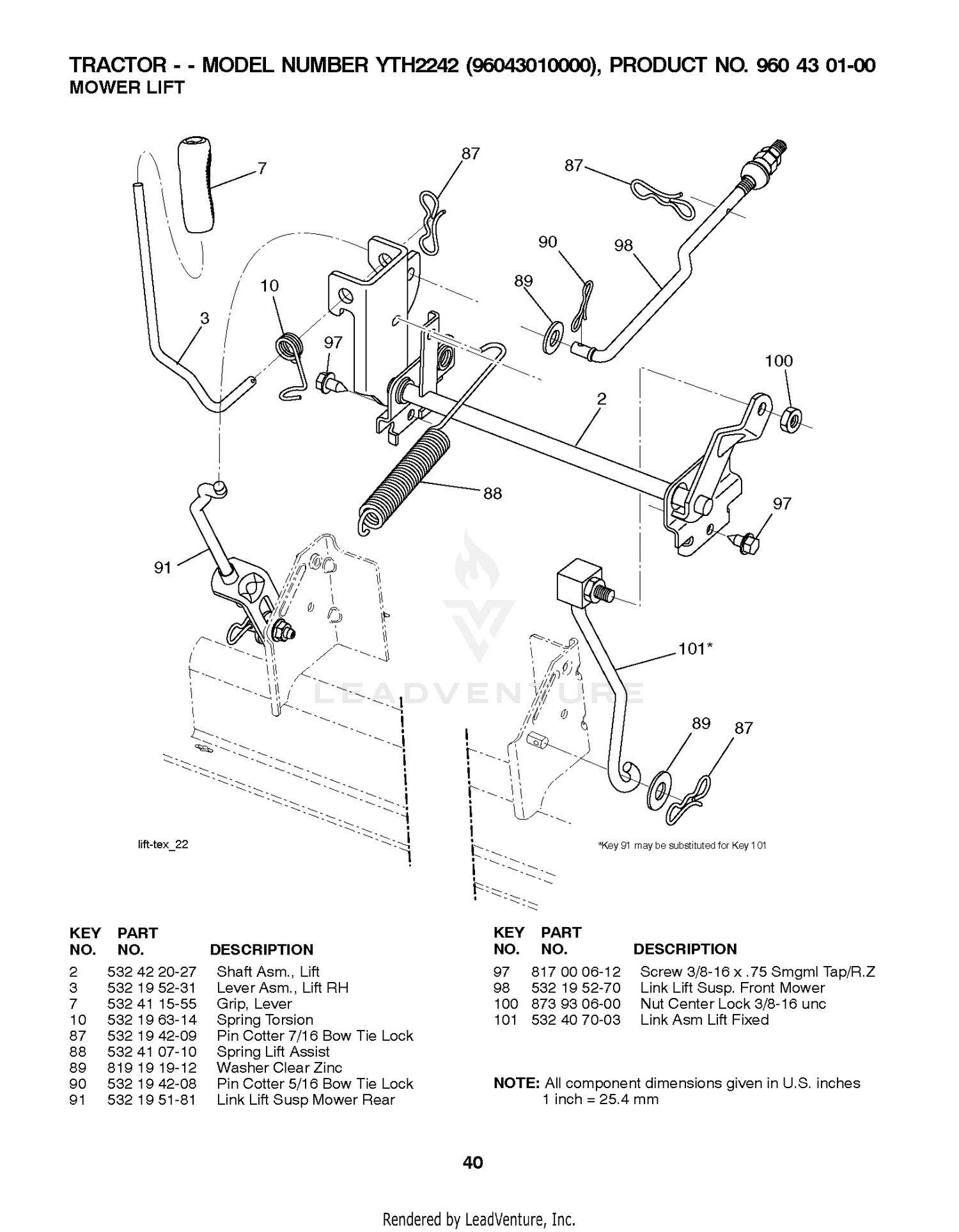 MOWER LIFT / DECK LIFT