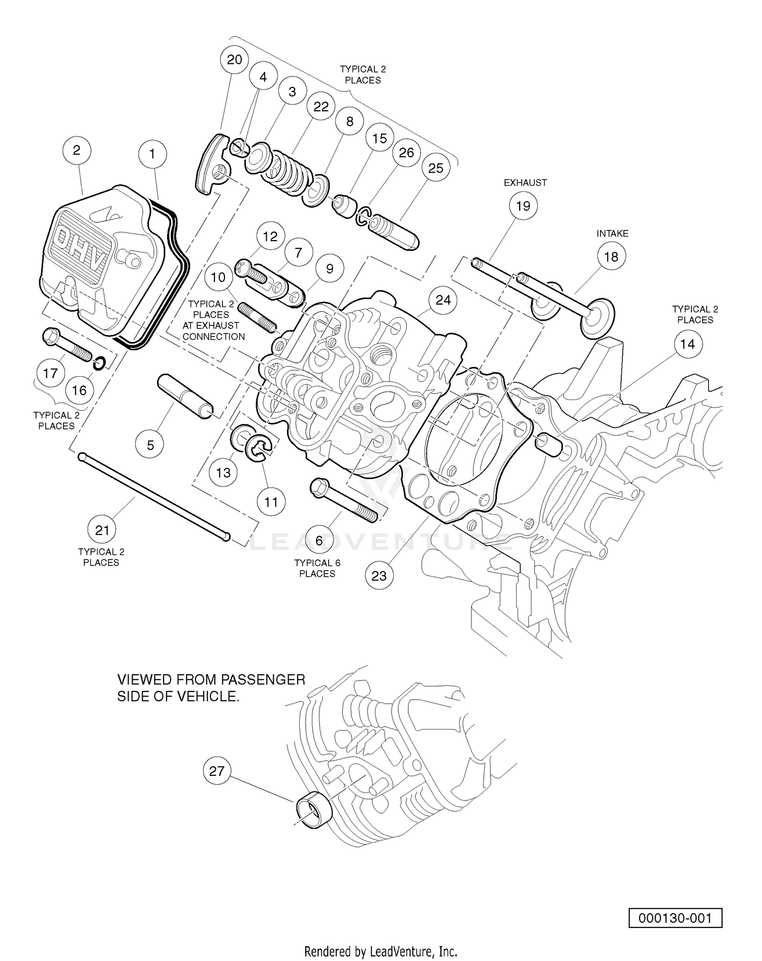 FE400 ENGINE (KEY-START) - CYLINDER HEAD