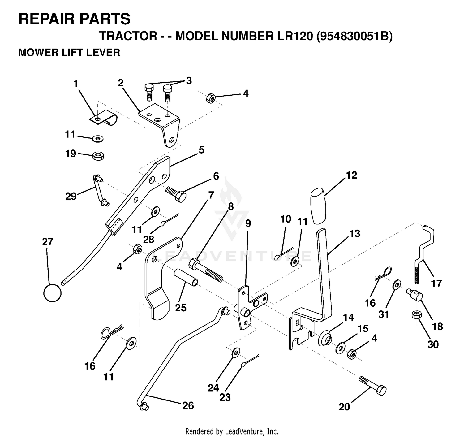 MOWER LIFT LEVER