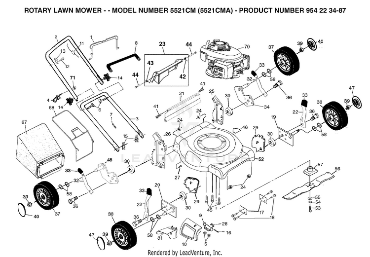 Husqvarna 5521 CM 954223487 (200211) Walk Behind Mower Partswarehouse