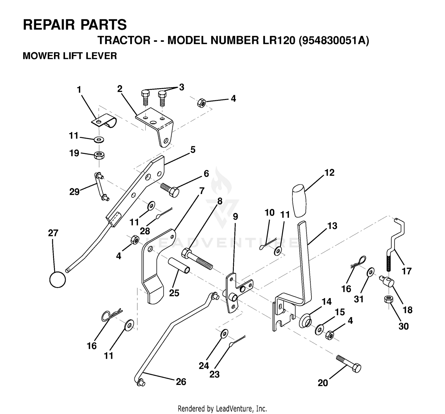 MOWER LIFT LEVER