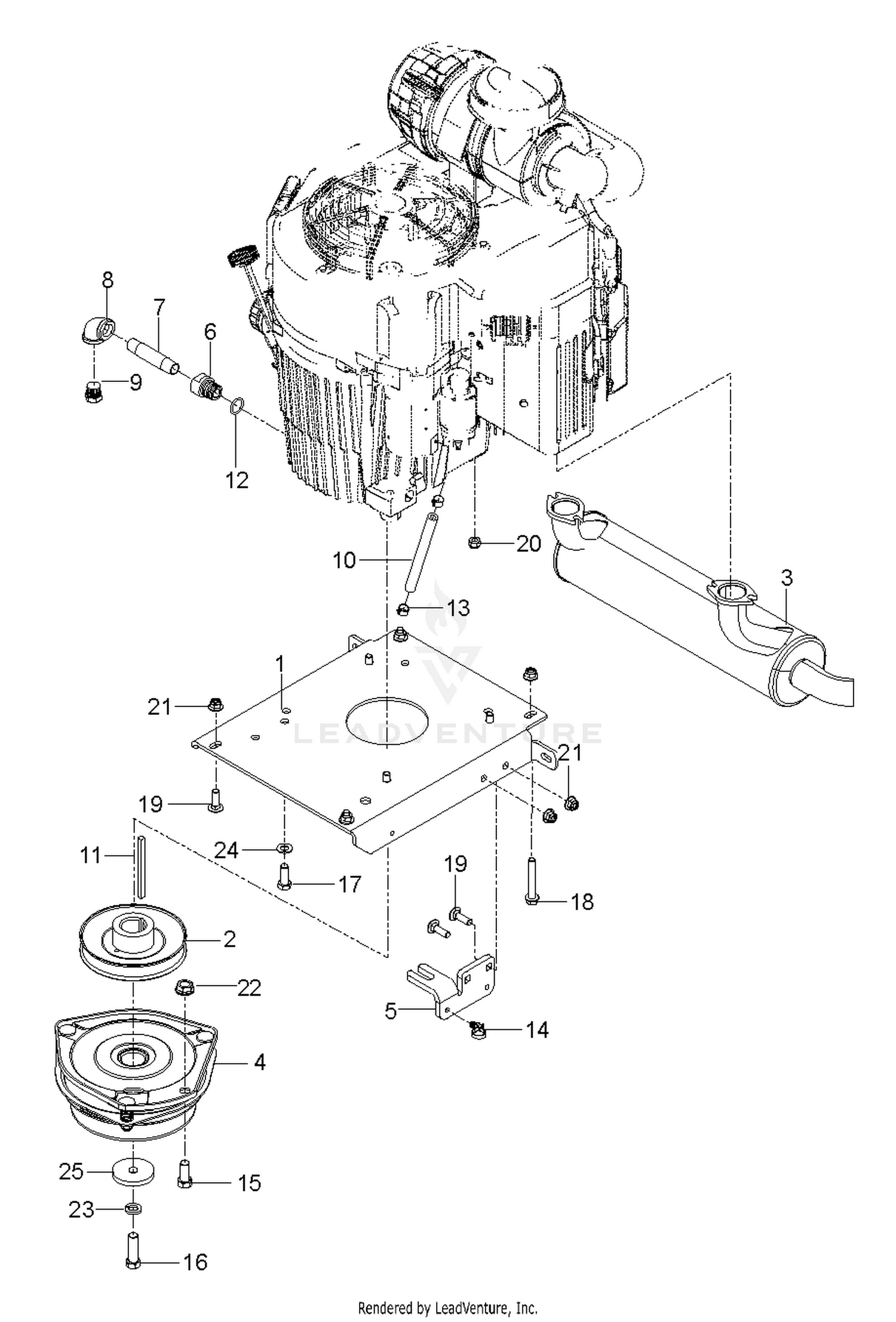 ENGINE MOUNTING, GUARDS & MUFFLER