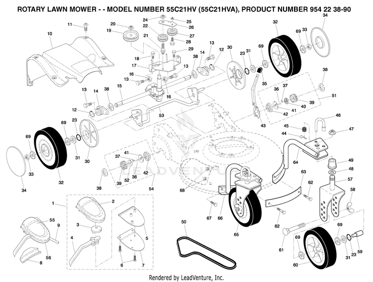 Husqvarna 55C21 HV - 954223890 (2003-12) Walk Behind Mower | Partswarehouse