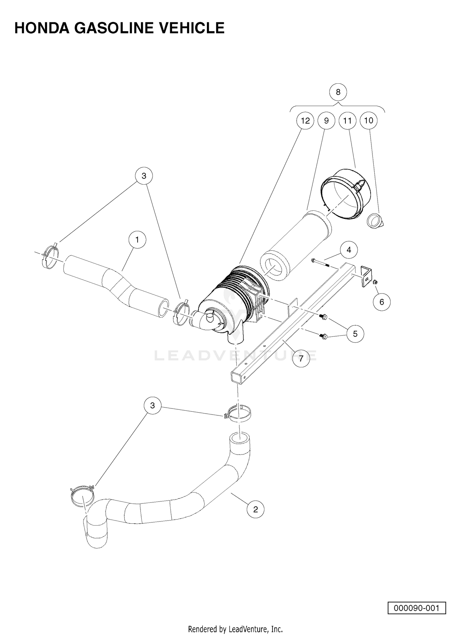 INTAKE DUCT AND AIR BOX ASSEMBLY - HONDA GASOLINE VEHICLES