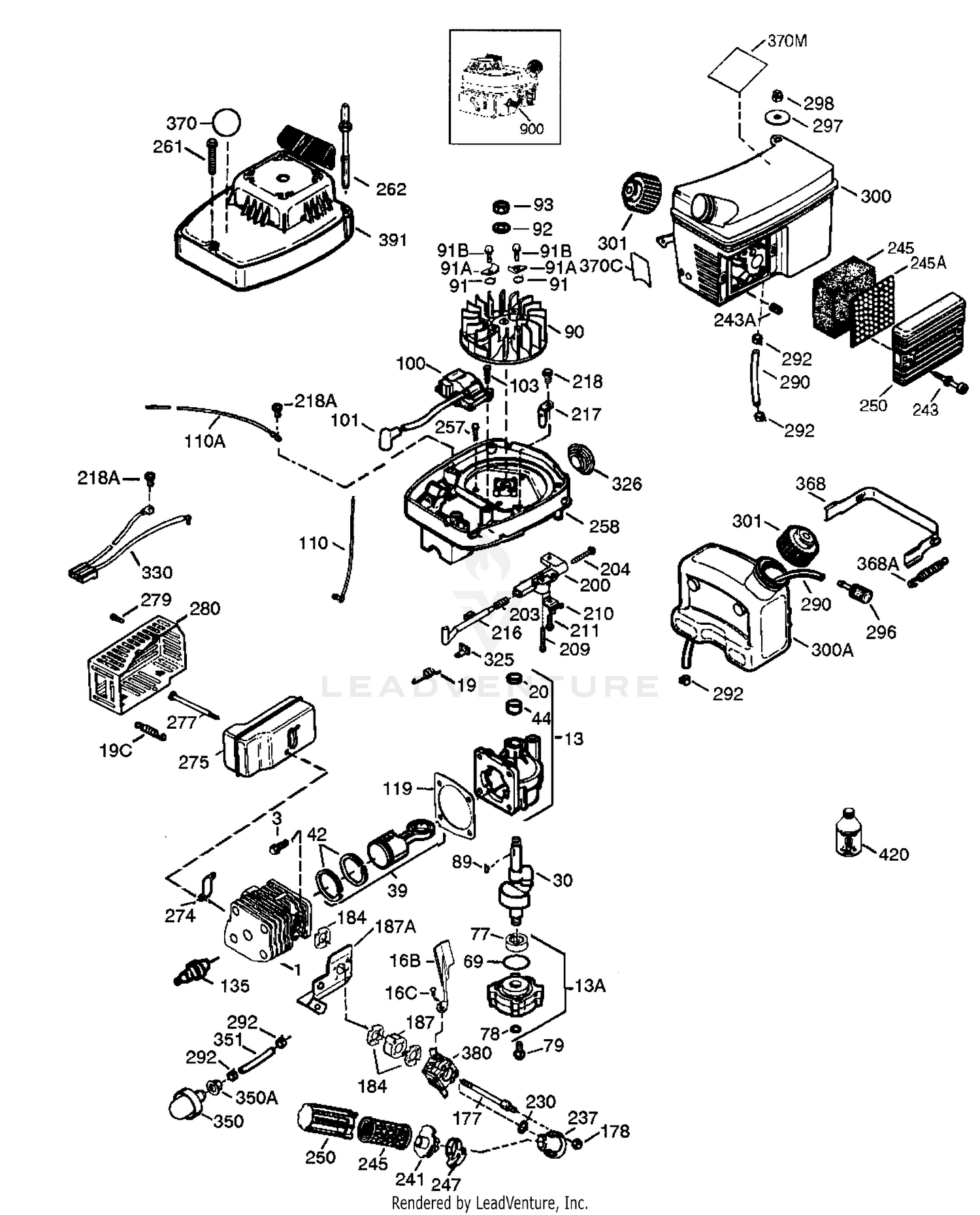 2 Cycle Engine (Mdls TC200-2128E, TC300-3164E)