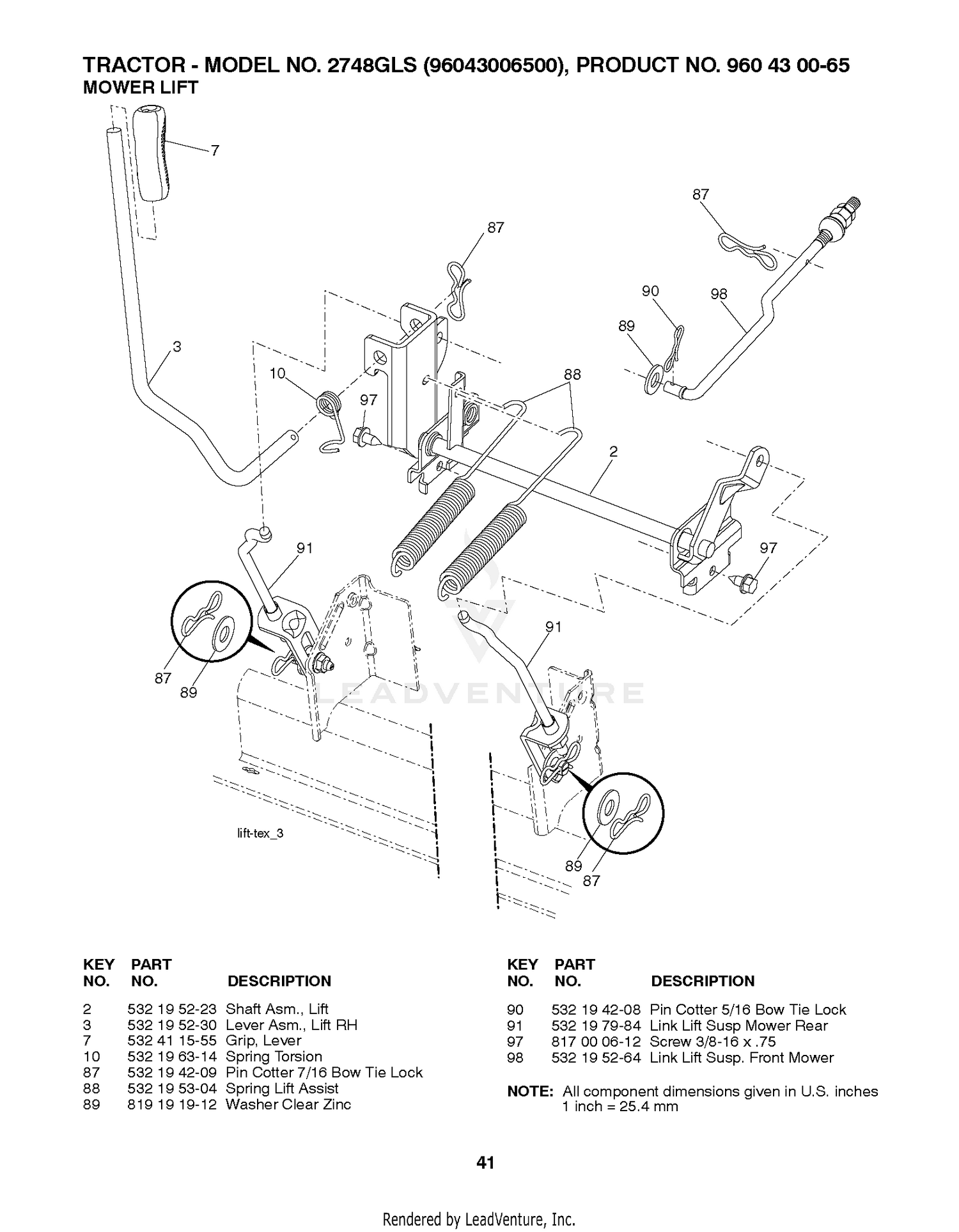 MOWER LIFT / DECK LIFT