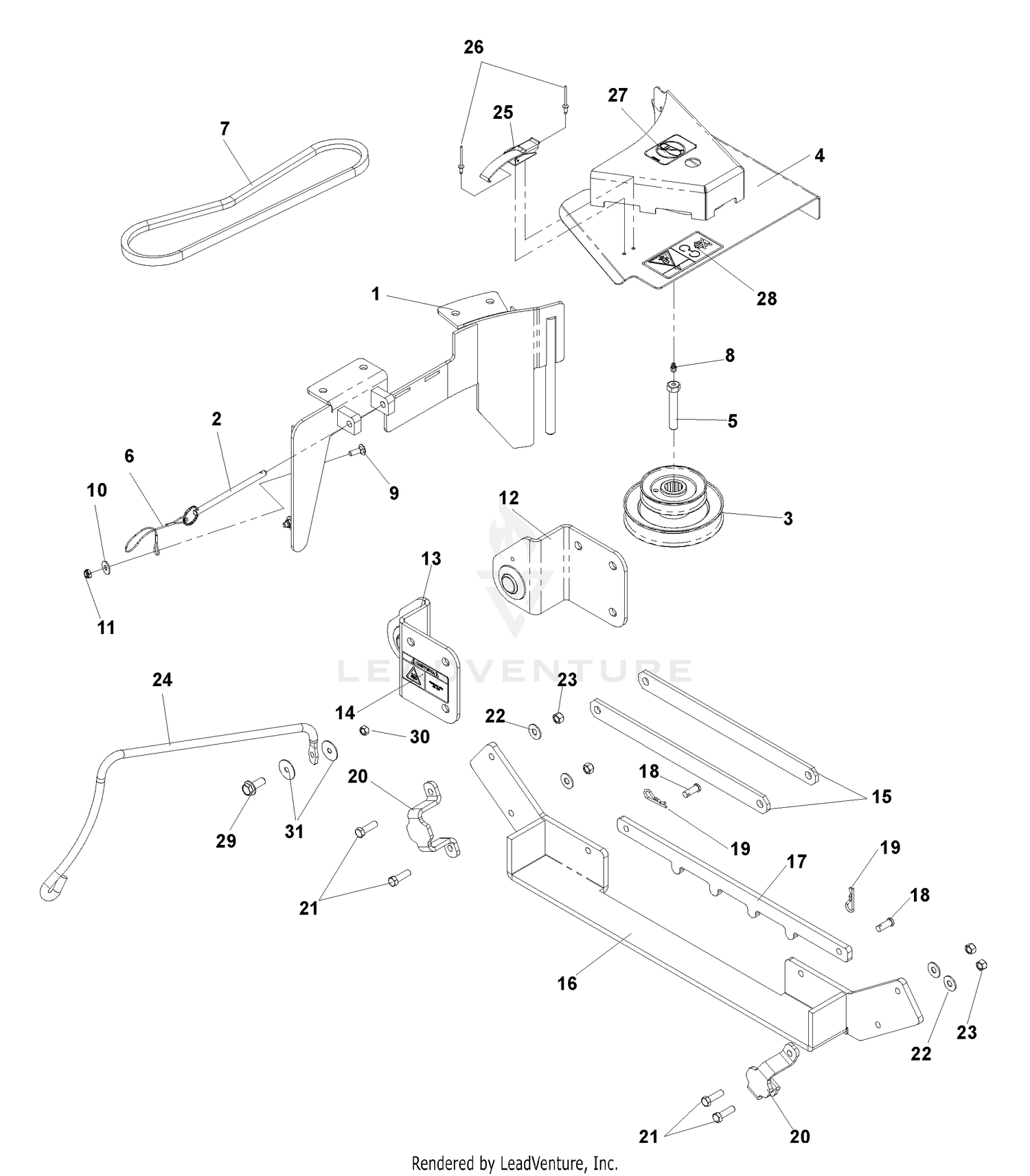 Drice Kit Assembly (LZ, 52" And 61" Decks)