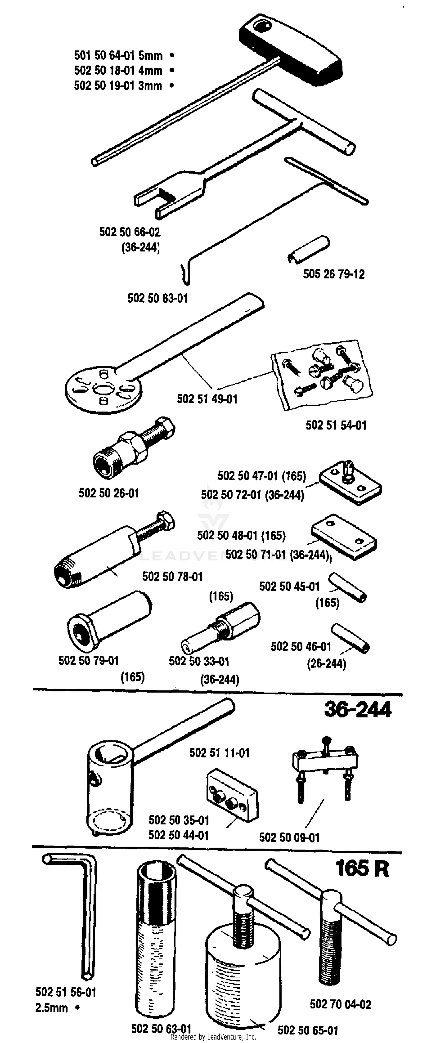 Service Tools 36R/244 R/165 R