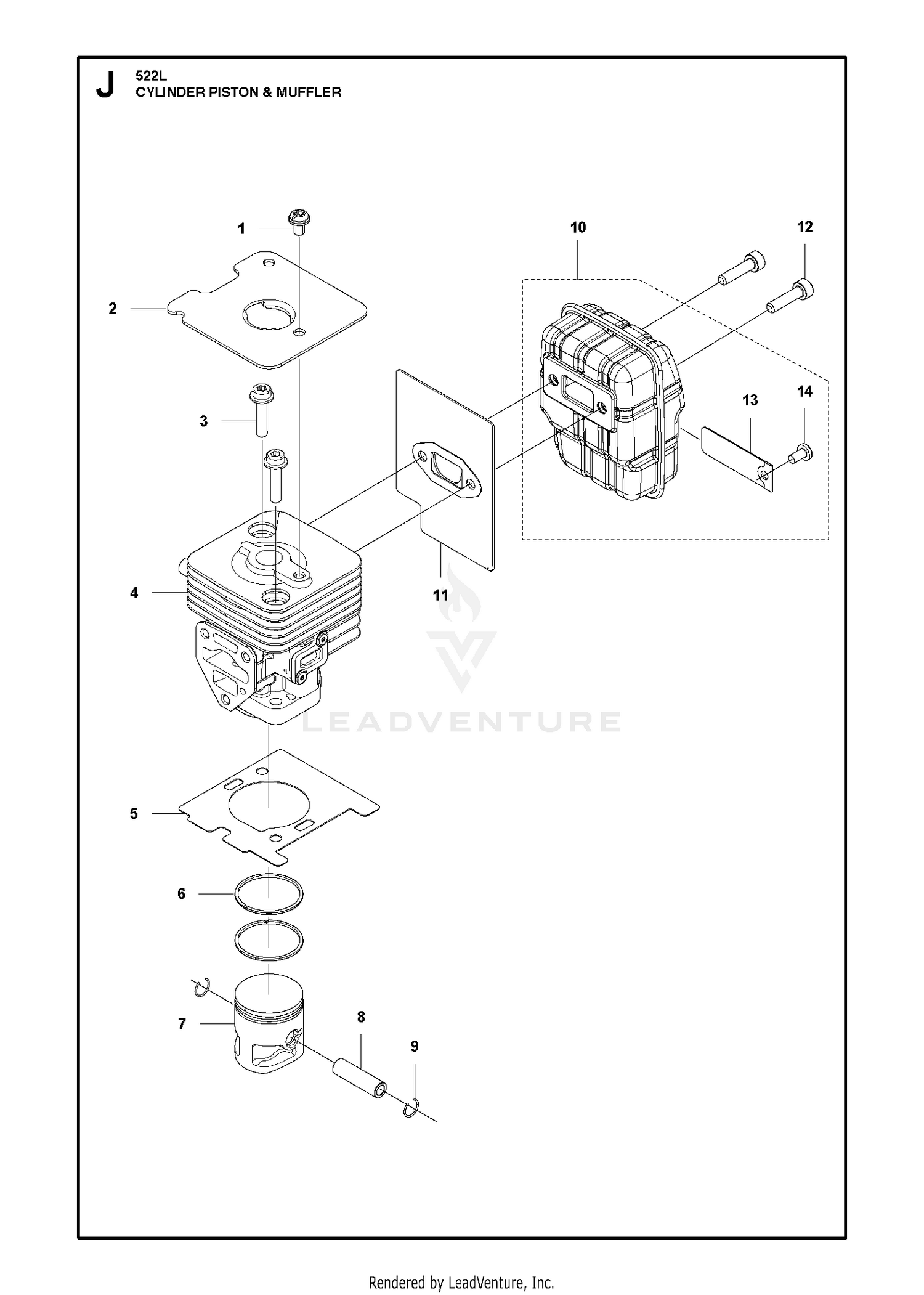 CYLINDER, PISTON & MUFFLER