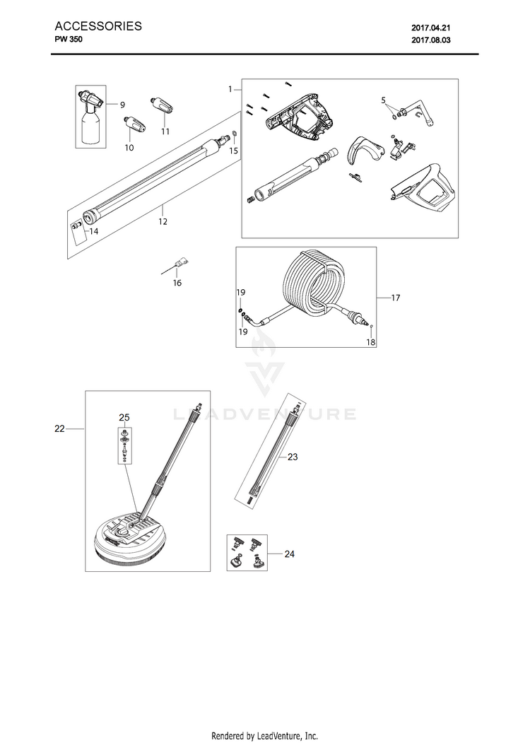 Husqvarna PW 350 967677701 (201710) Pressure Washer Parts and