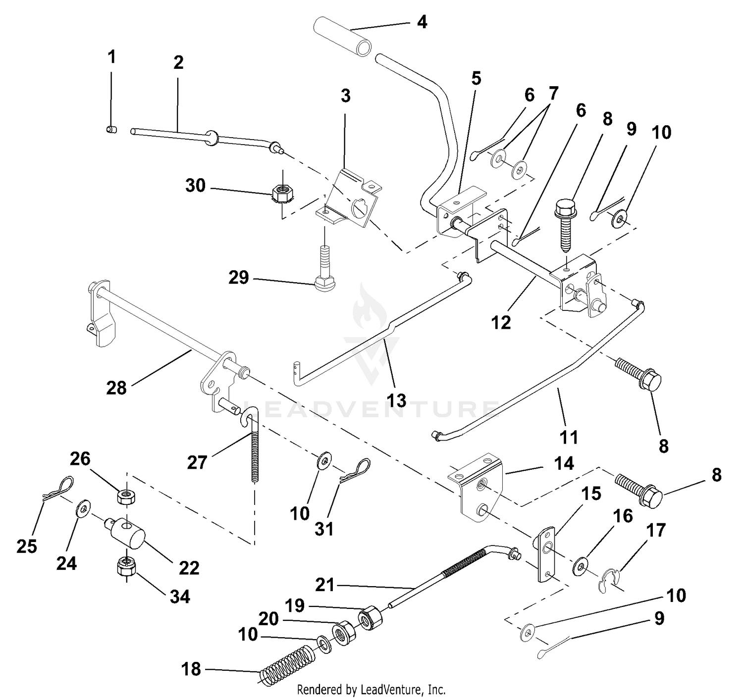 Brake / Rear Mower Lift Assembly