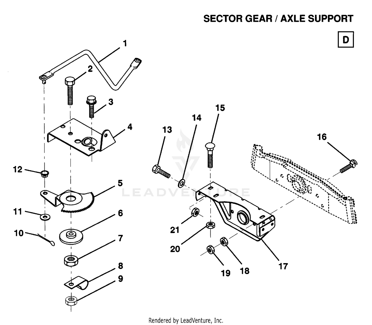 SECTOR GEAR / AXLE SUPPORT