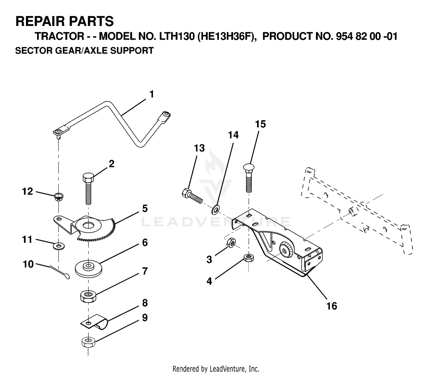 SECTOR GEAR / AXLE SUPPORT
