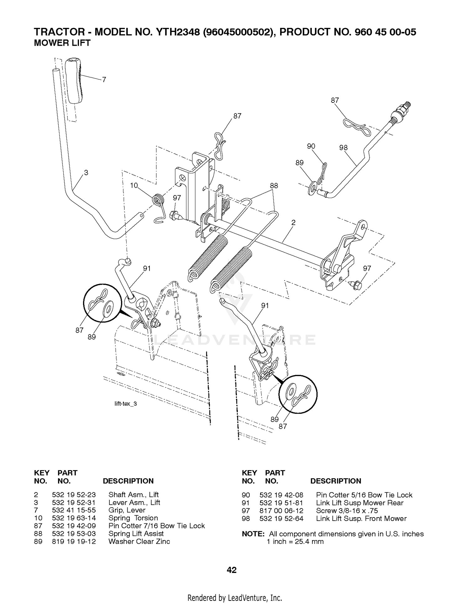 MOWER LIFT / DECK LIFT