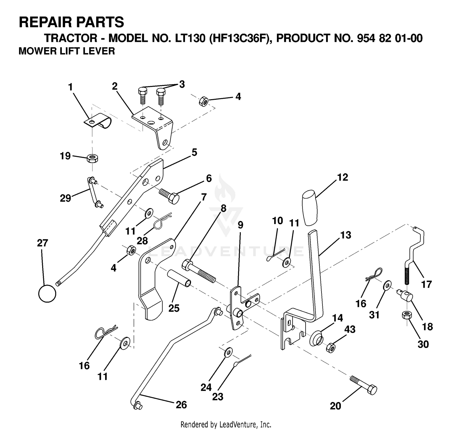 MOWER LIFT LEVER