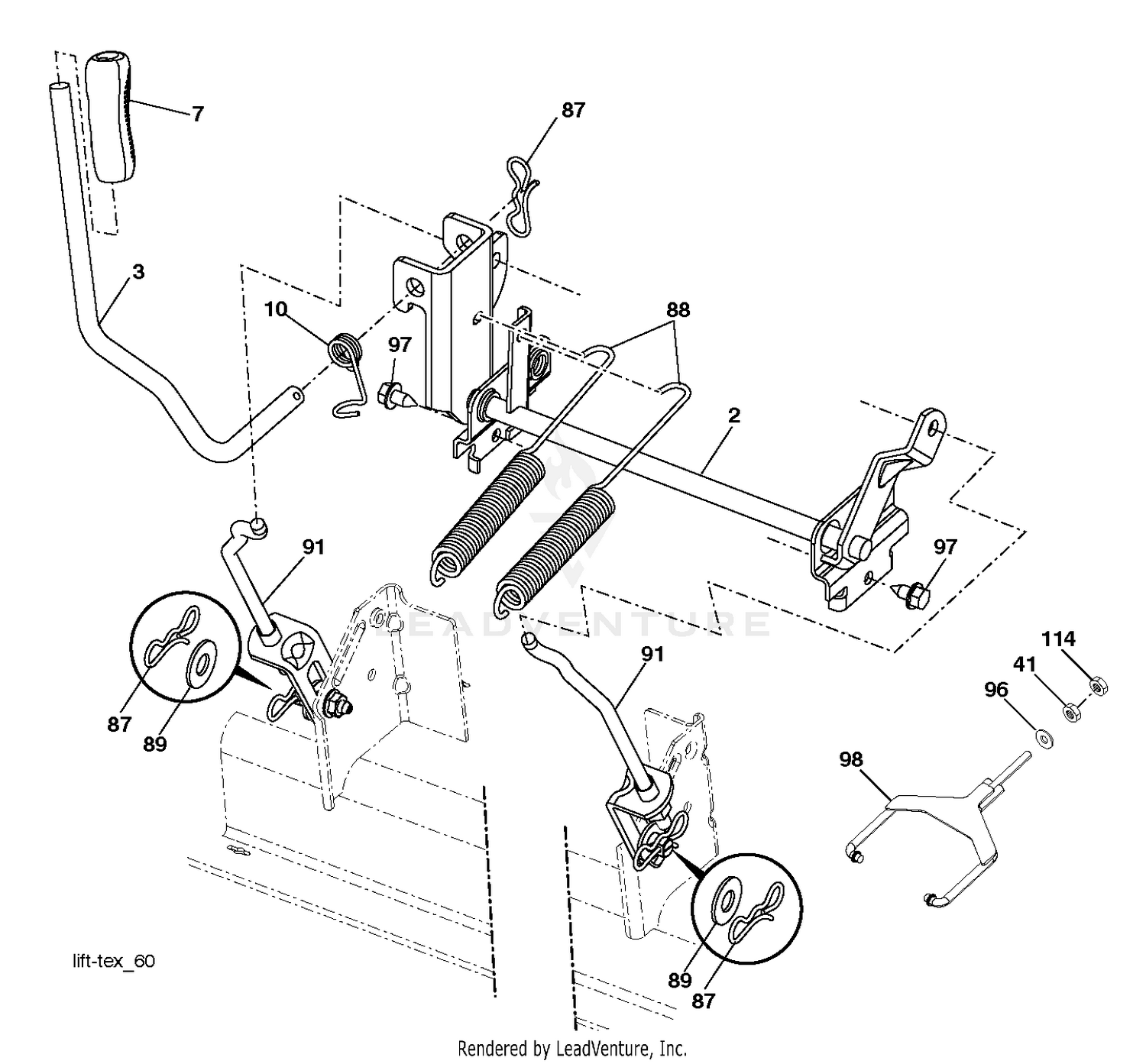 MOWER LIFT LEVER