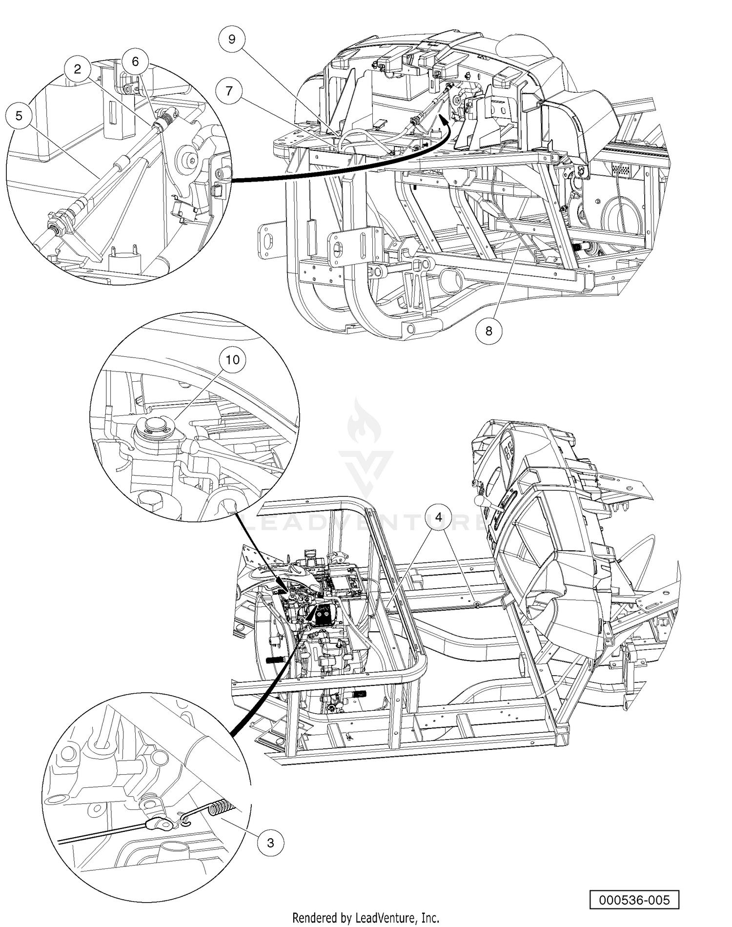 Cables - Kawasaki Gasoline Vehicles