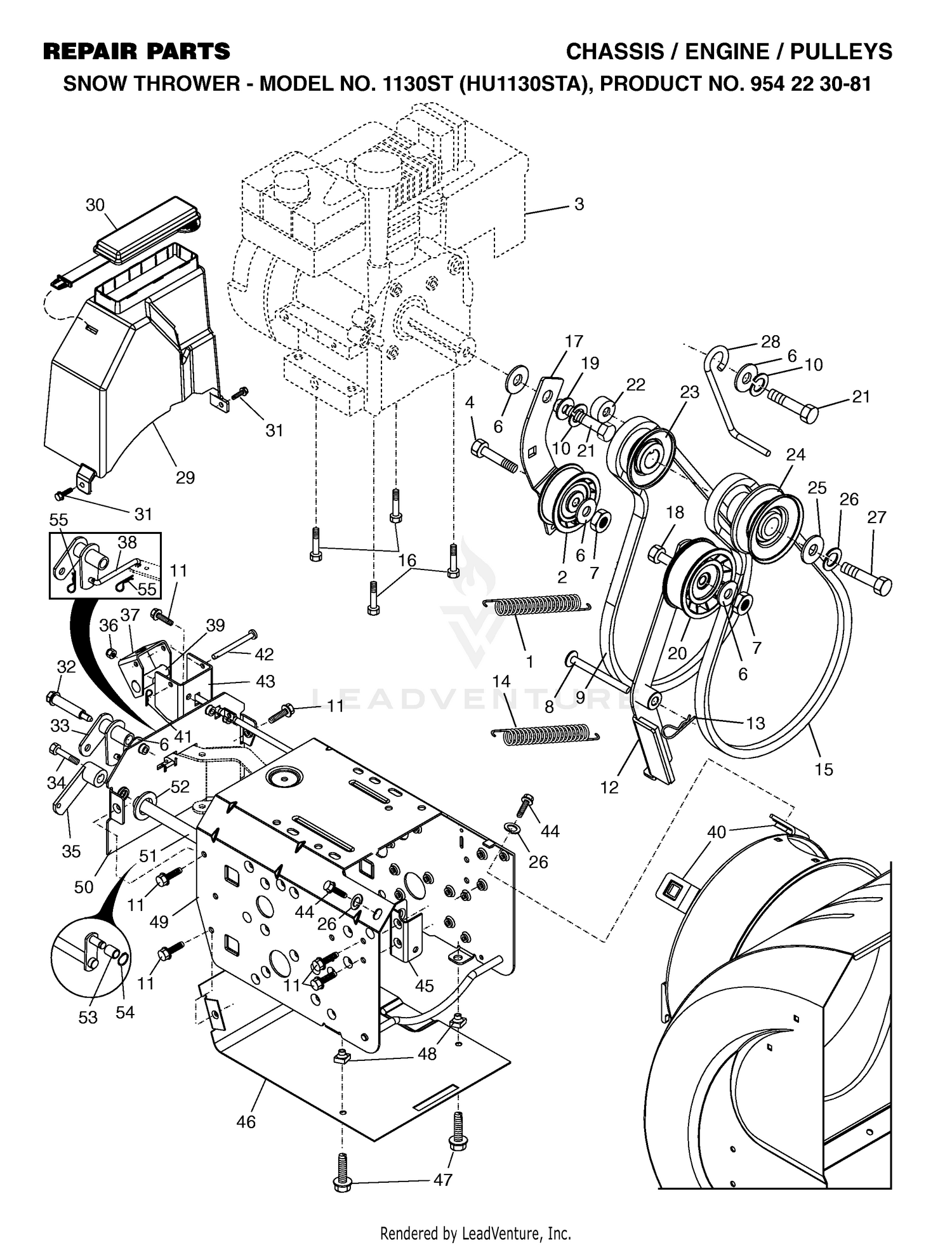 CHASSIS, ENGINE & PULLEYS