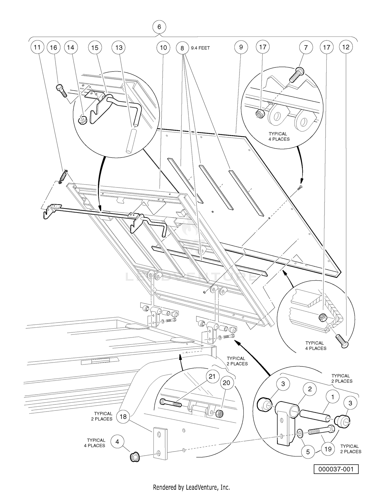 TILT BED, HINGE, AND LATCH