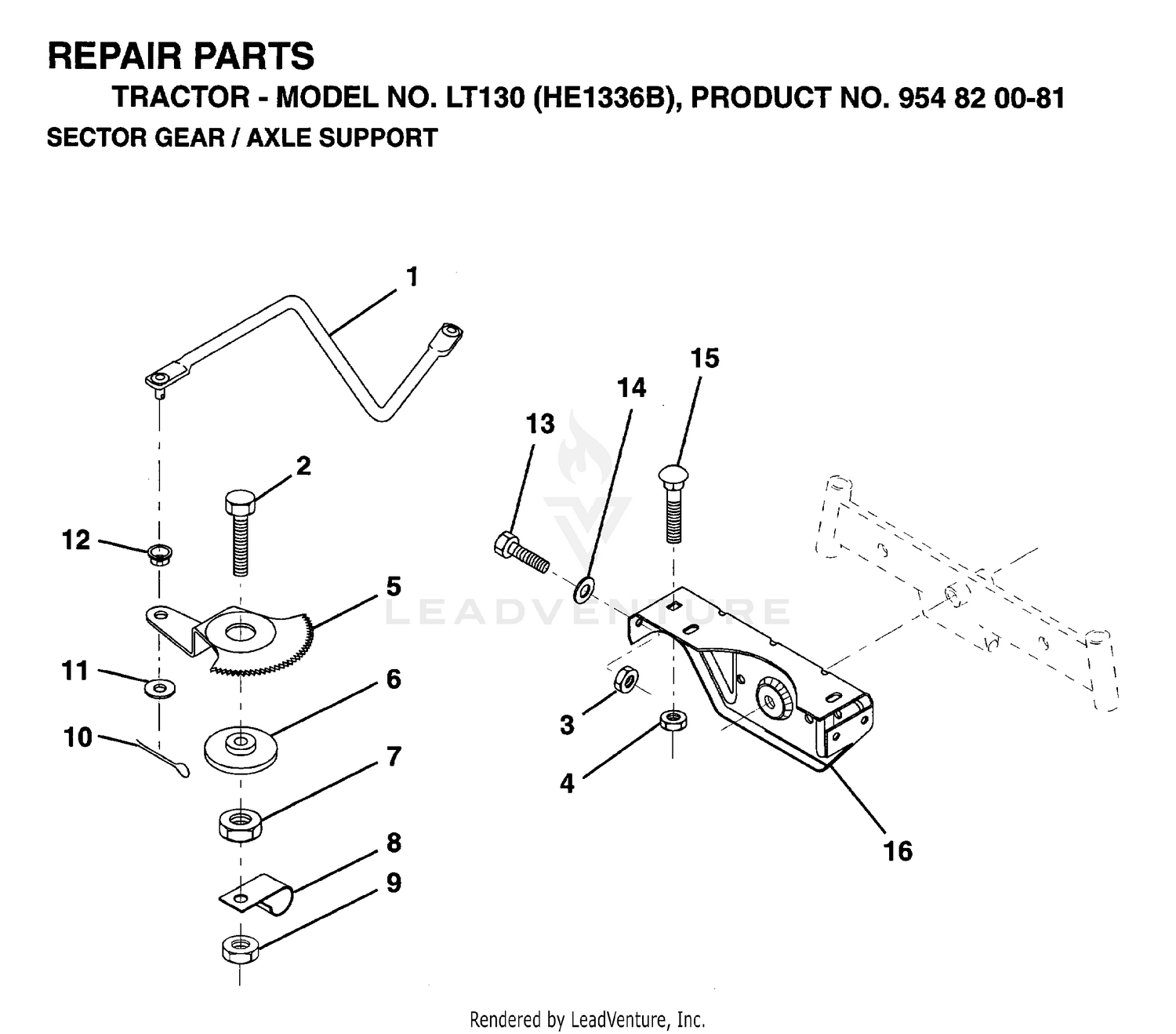 SECTOR GEAR / AXLE SUPPORT