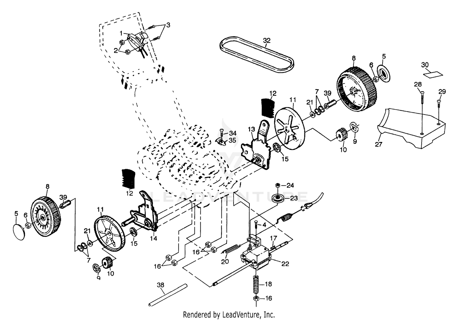 Rotary Lawn Mower - Model No. 56dhs (H56dhsb) - View B