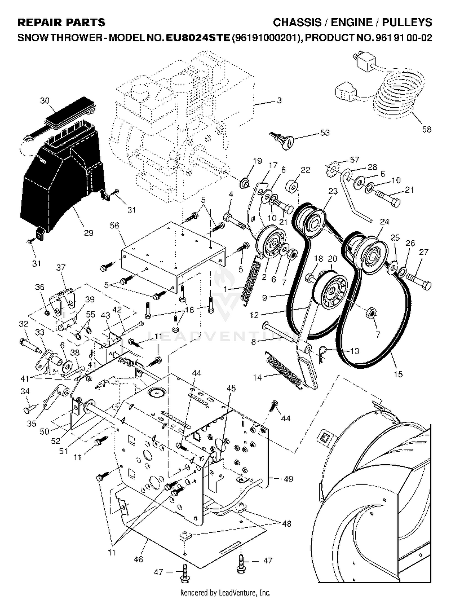 CHASSIS, ENGINE & PULLEYS