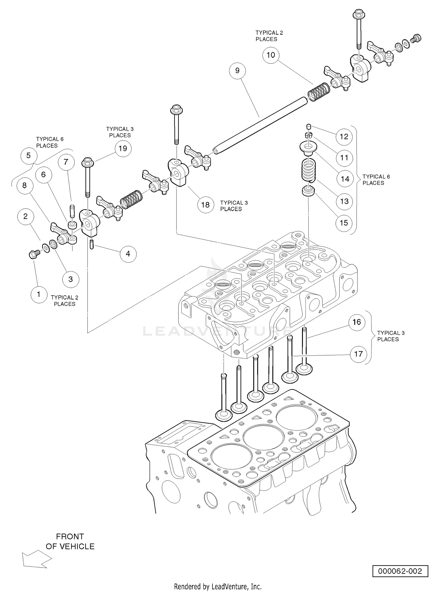 Valves and Rocker Arms (Diesel Engine - Closed Breather)