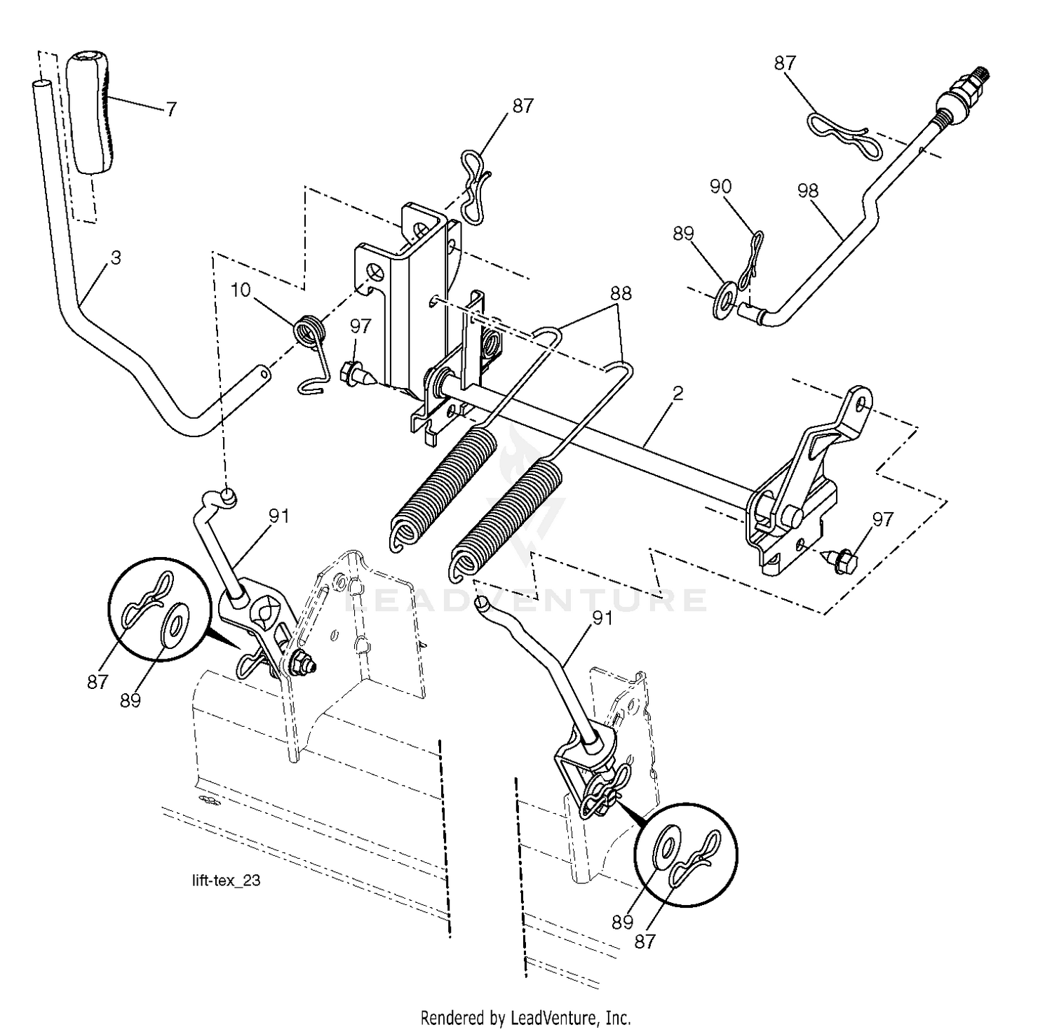 MOWER LIFT LEVER