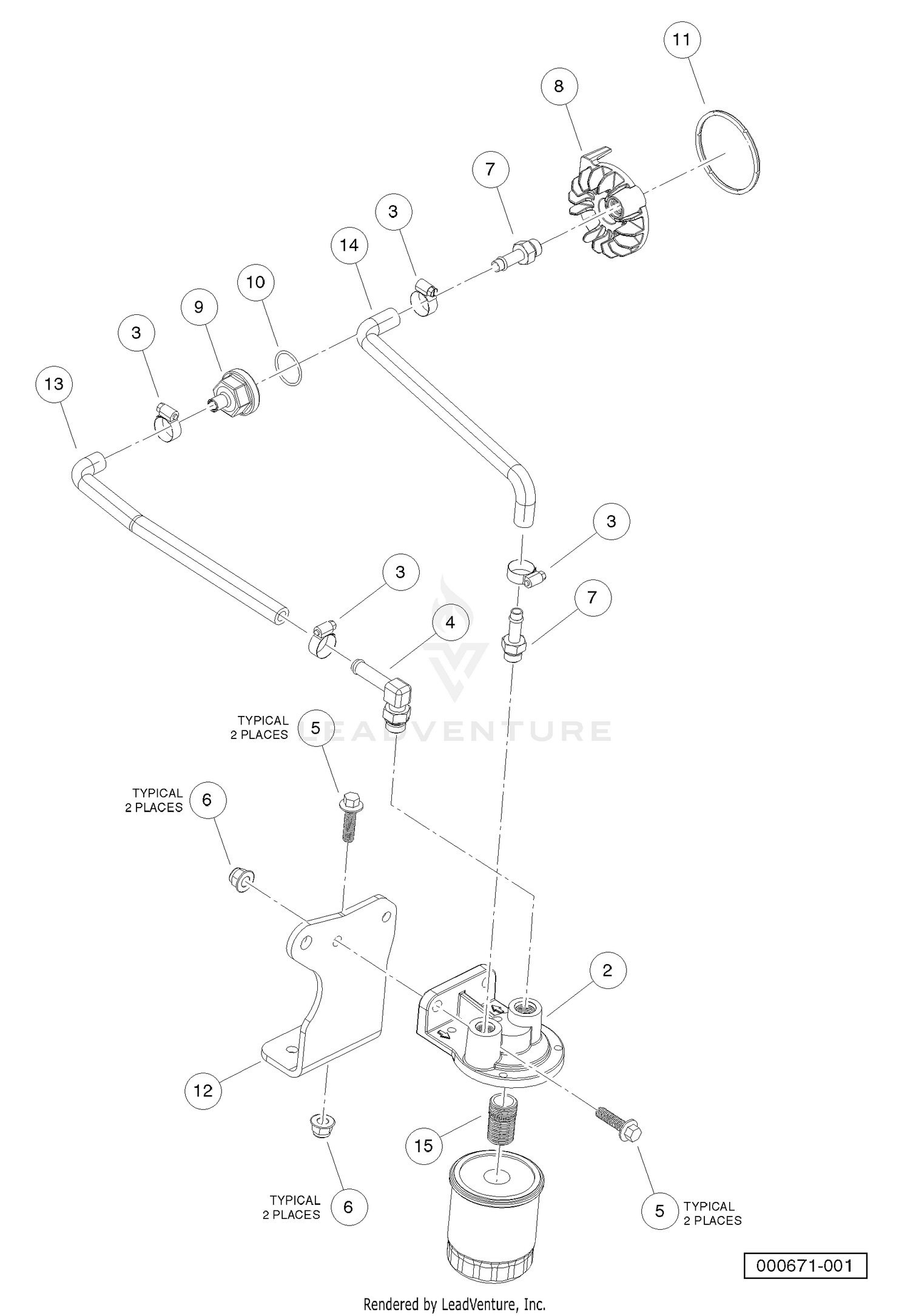 Oil Filter Adapter (Kawasaki FH680D Gasoline Engine)