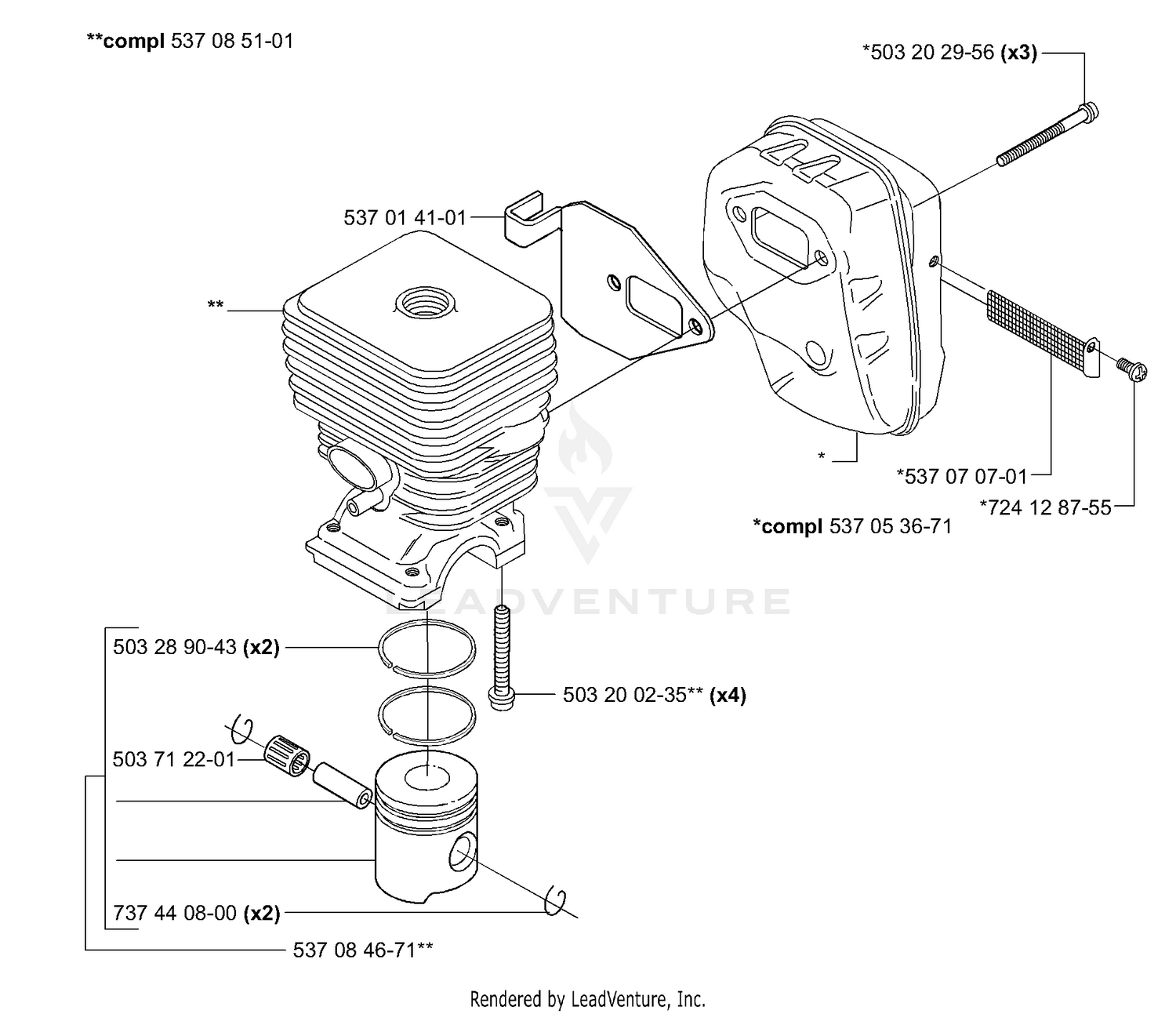 Piston / Cylinder / Muffler