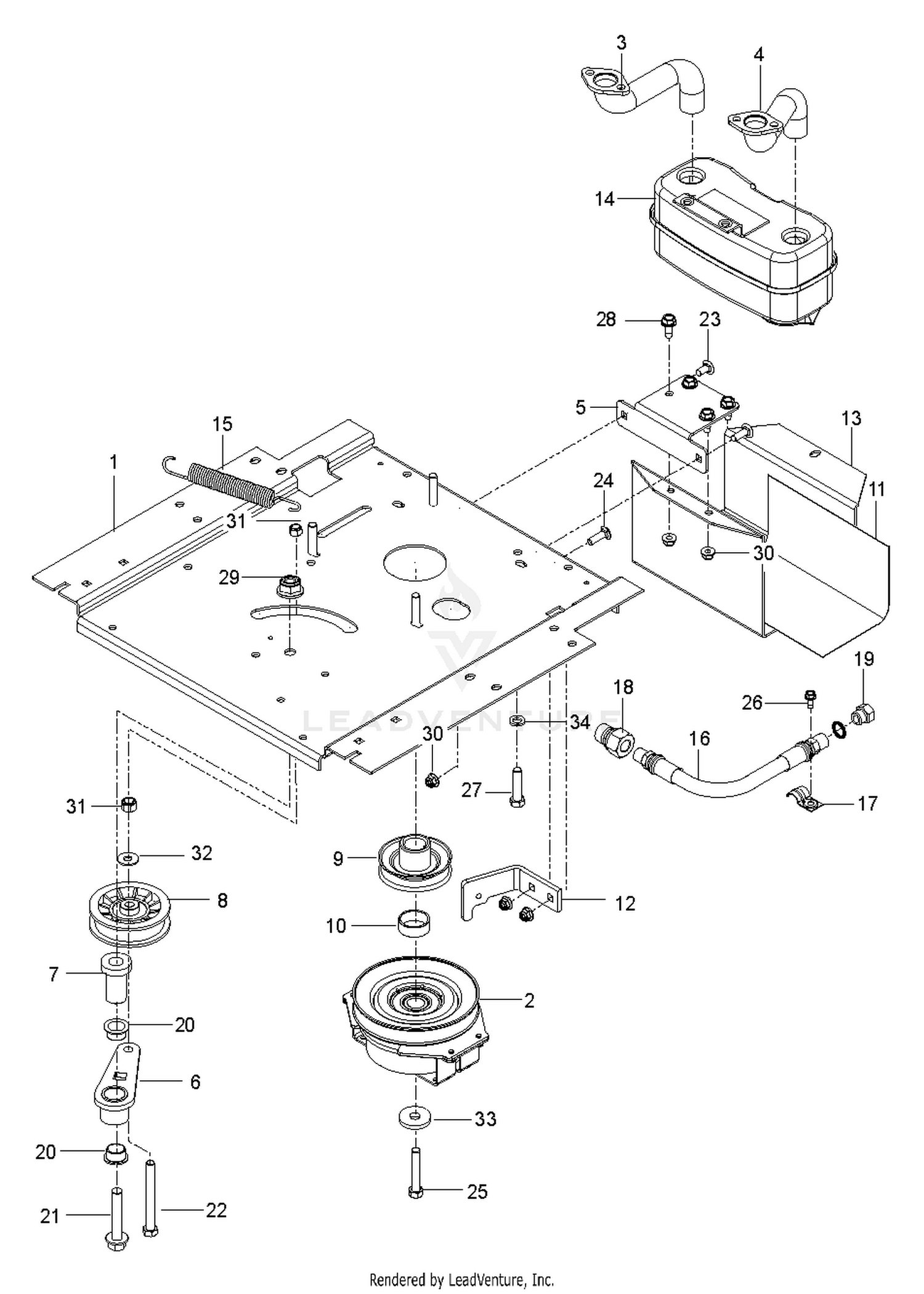 ENGINE MOUNTING, GUARDS & MUFFLER 2