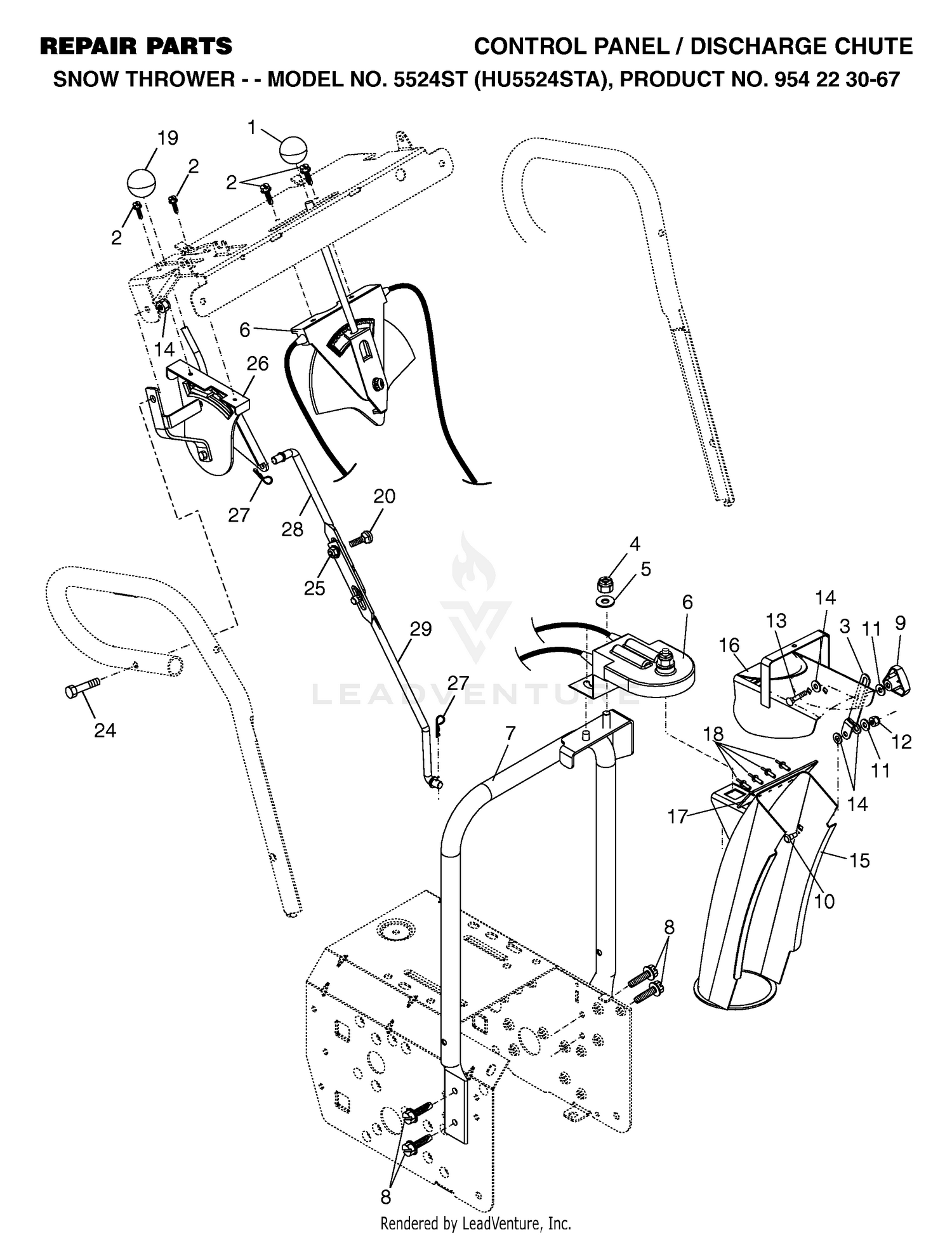 CONTROL PANEL & DISCHARGE CHUTE