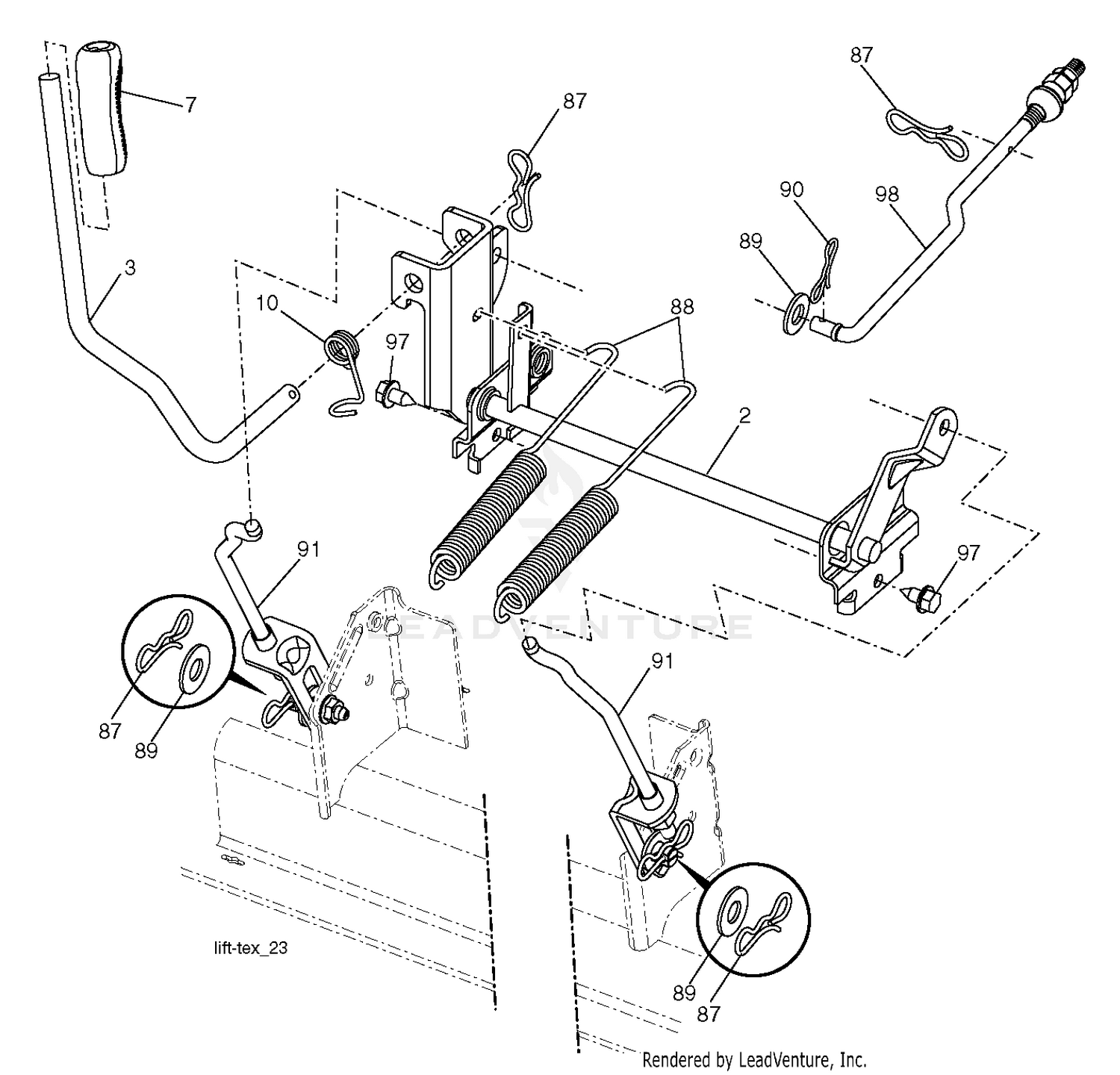 MOWER LIFT LEVER