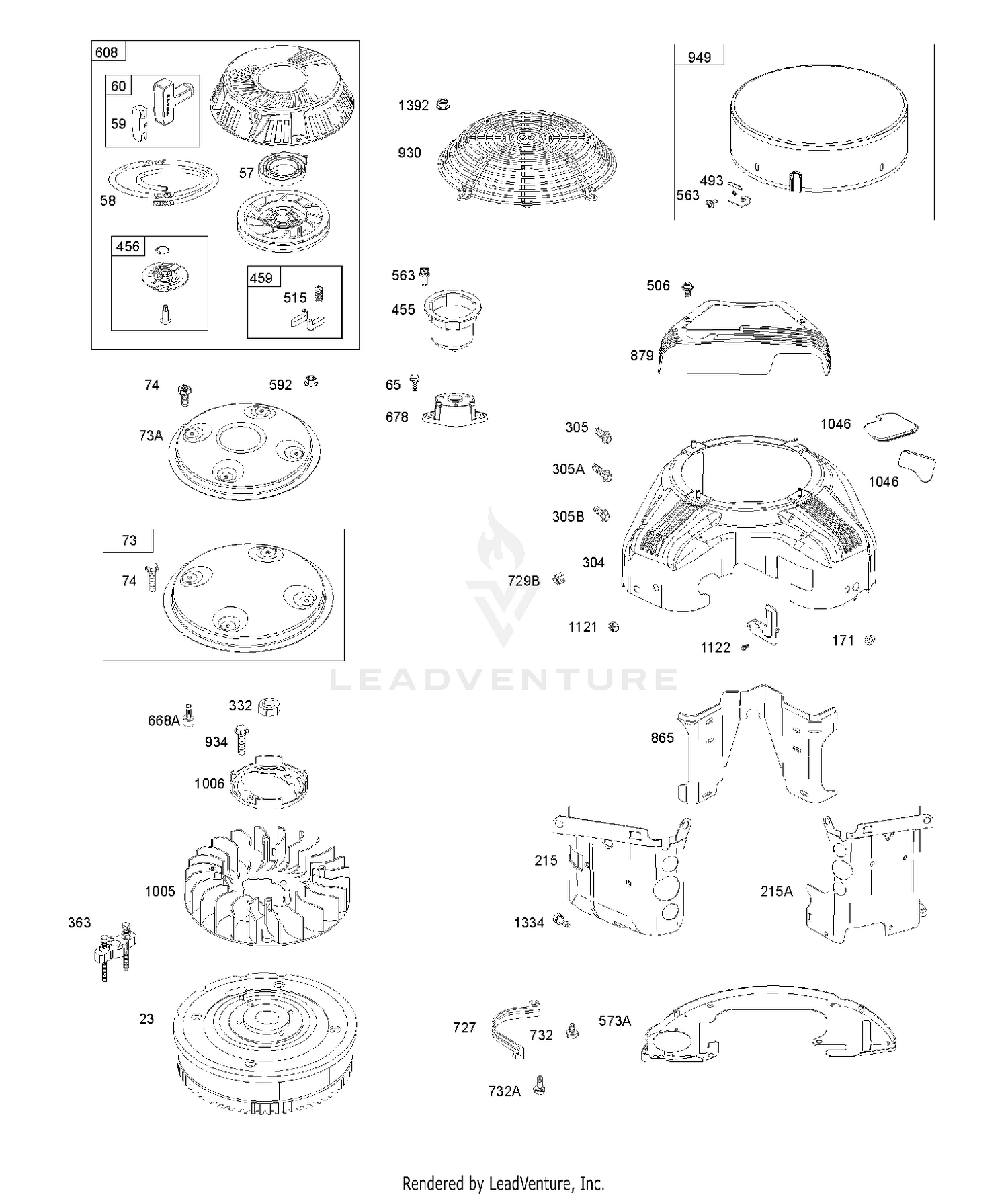 BLOWER HOUSING, SHROUDS, AIR GUIDES