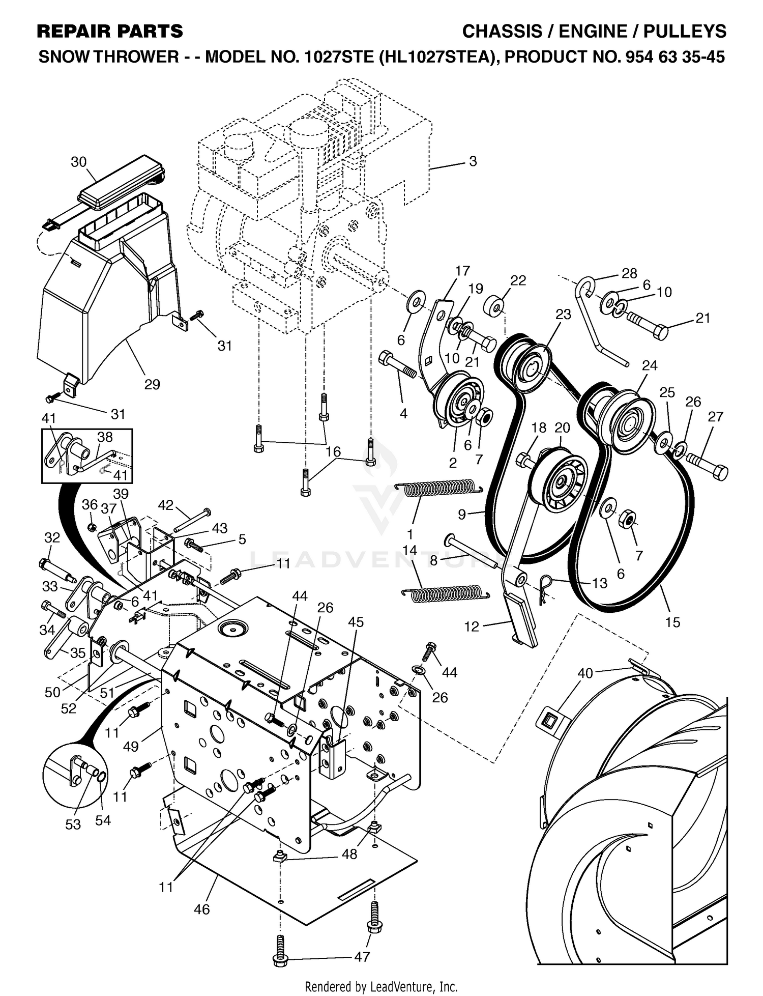 CHASSIS, ENGINE & PULLEYS