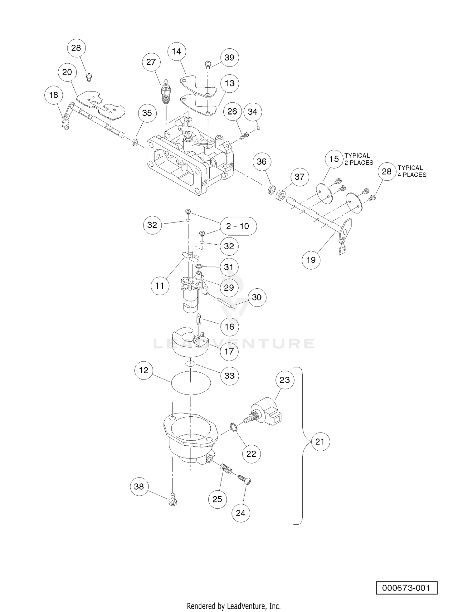 Carburetor Assembly, Kawasaki Gasoline Vehicles