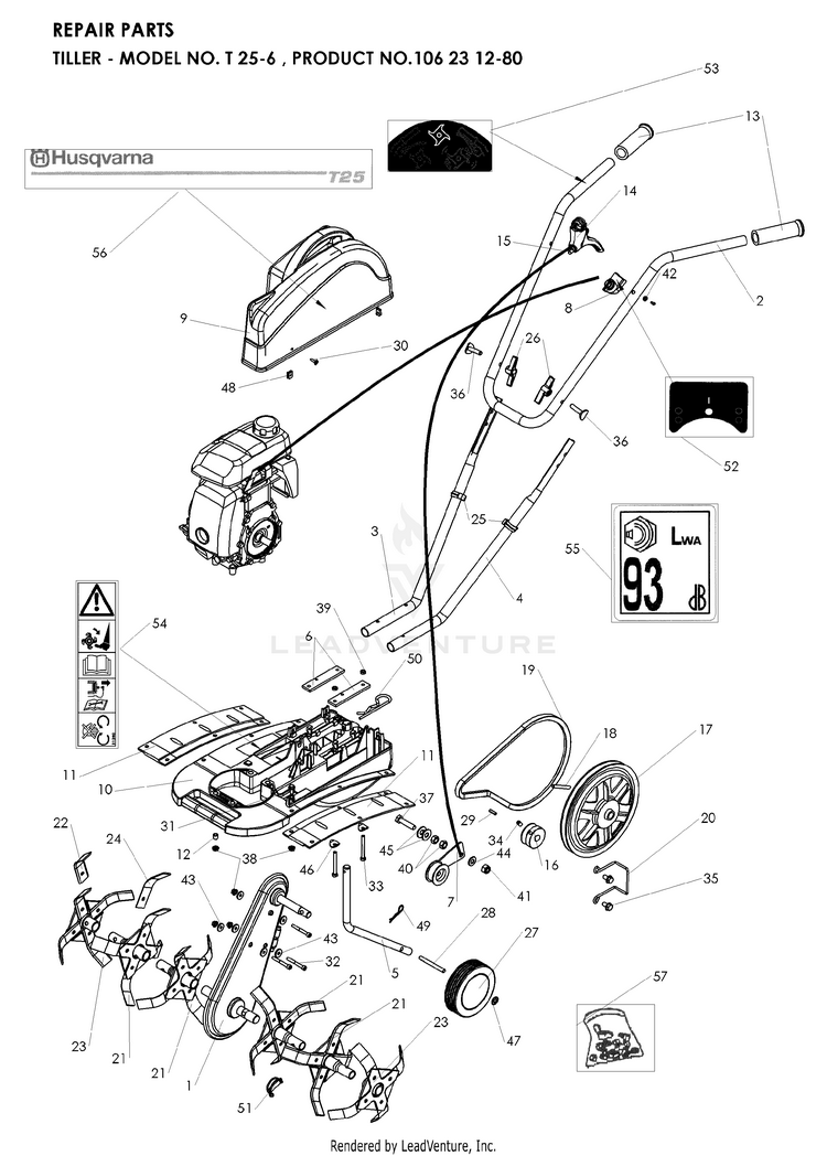 Husqvarna T25 - 967802517 (2009-01) Cultivator/Tiller | Partswarehouse