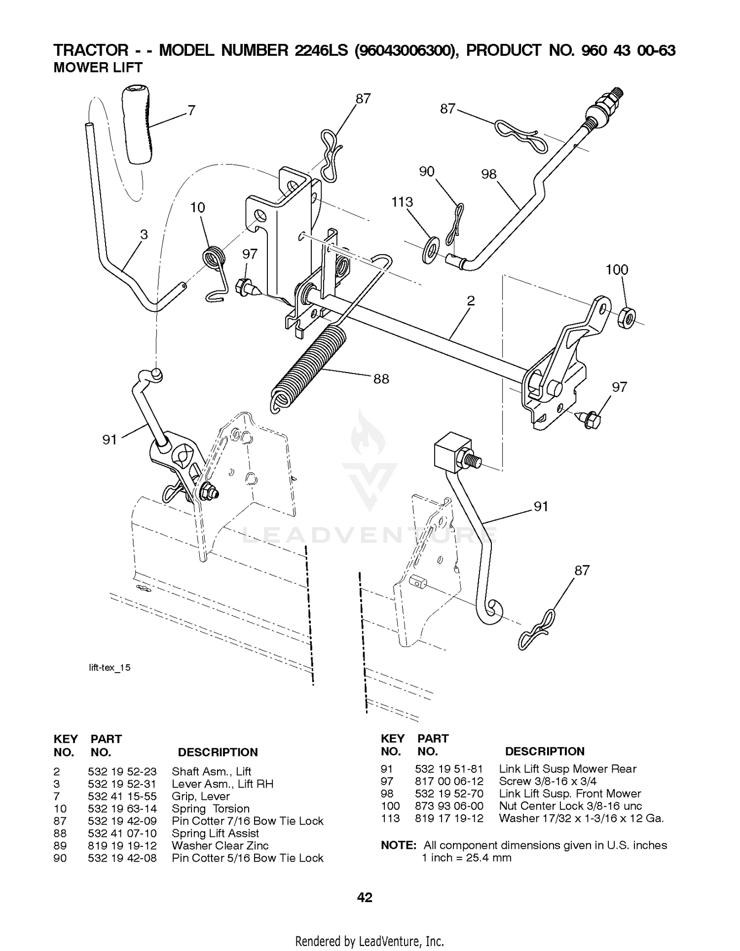 MOWER LIFT / DECK LIFT