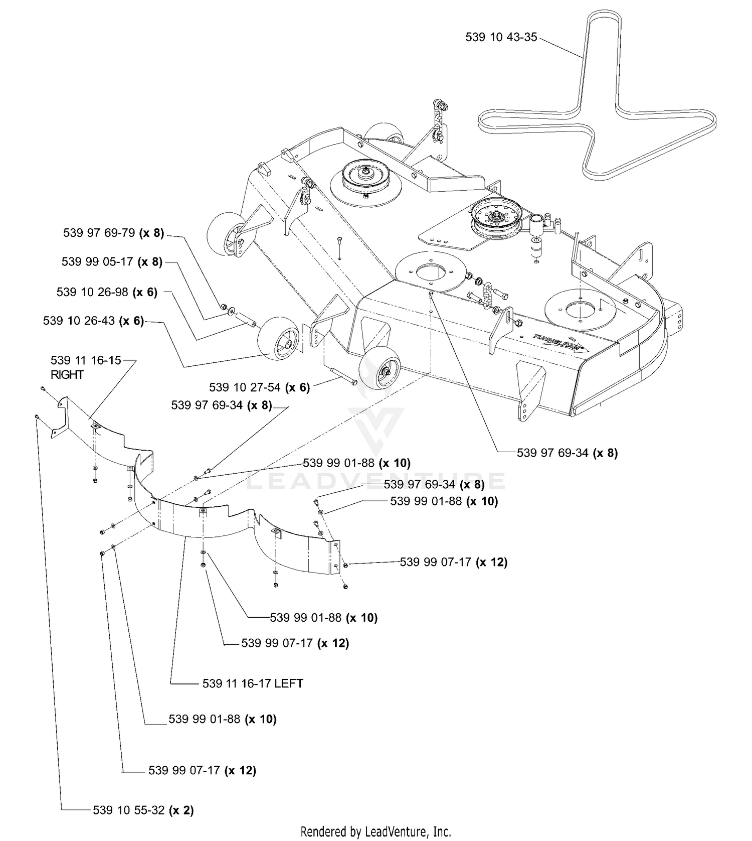 52" Front Deck Assembly (Part 2)