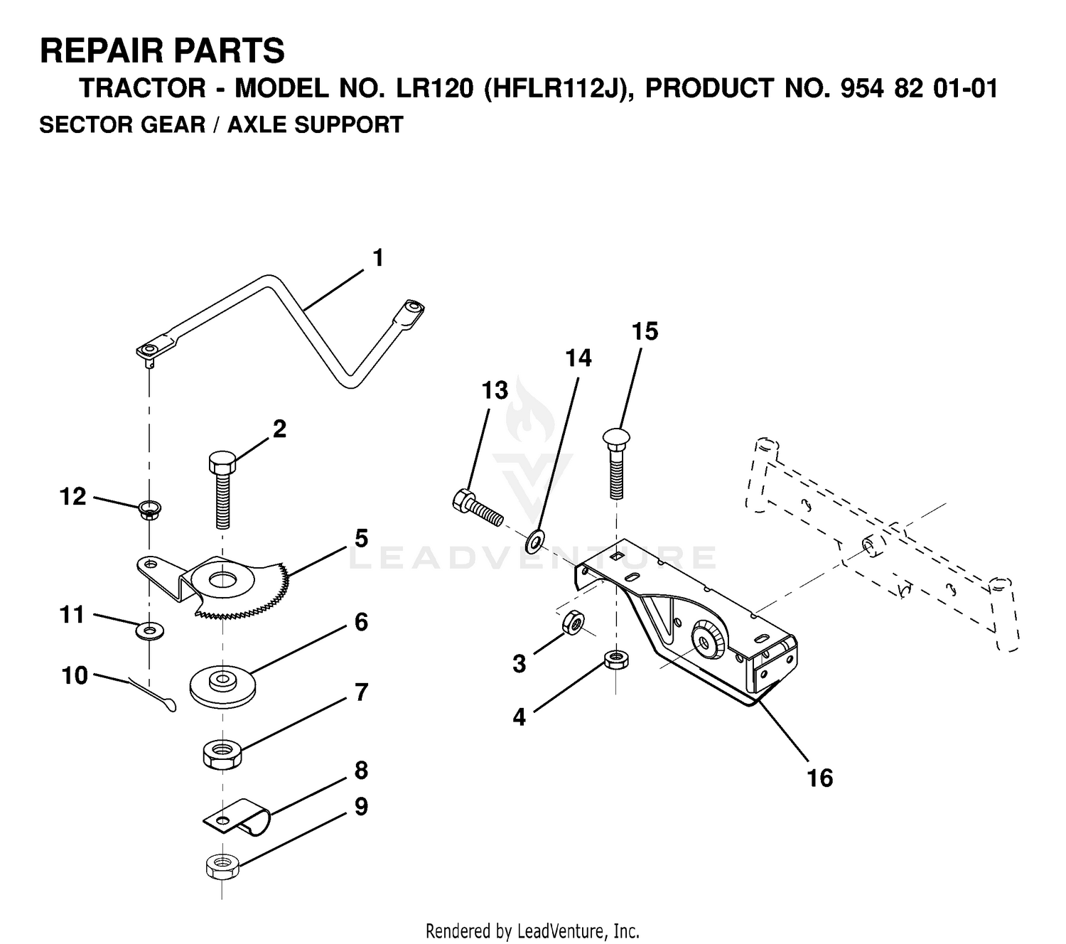 SECTOR GEAR / AXLE SUPPORT