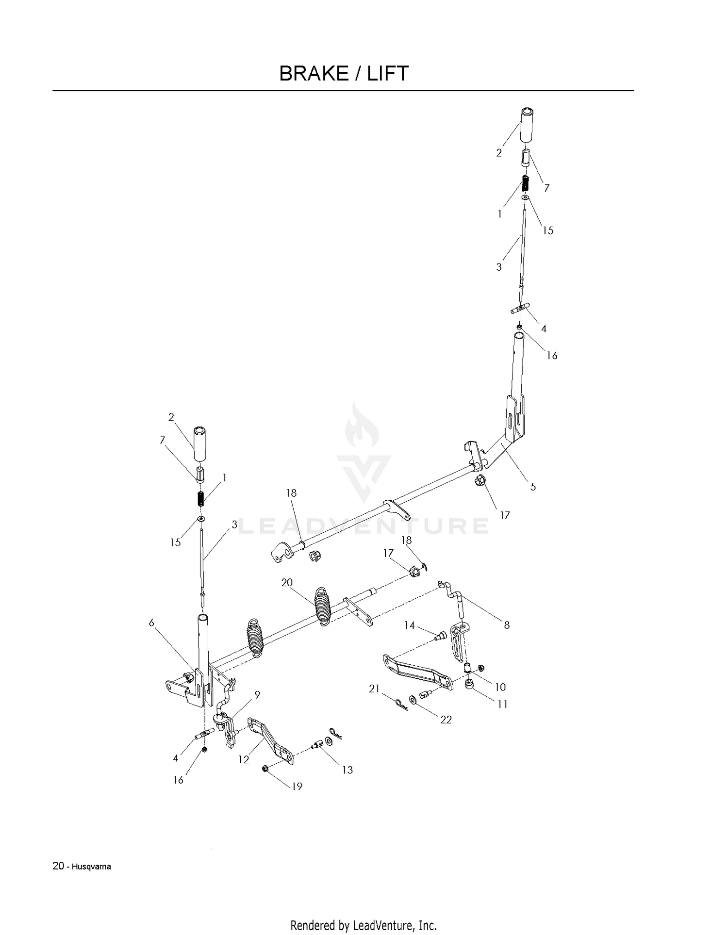 BRAKE / REAR MOWER LIFT