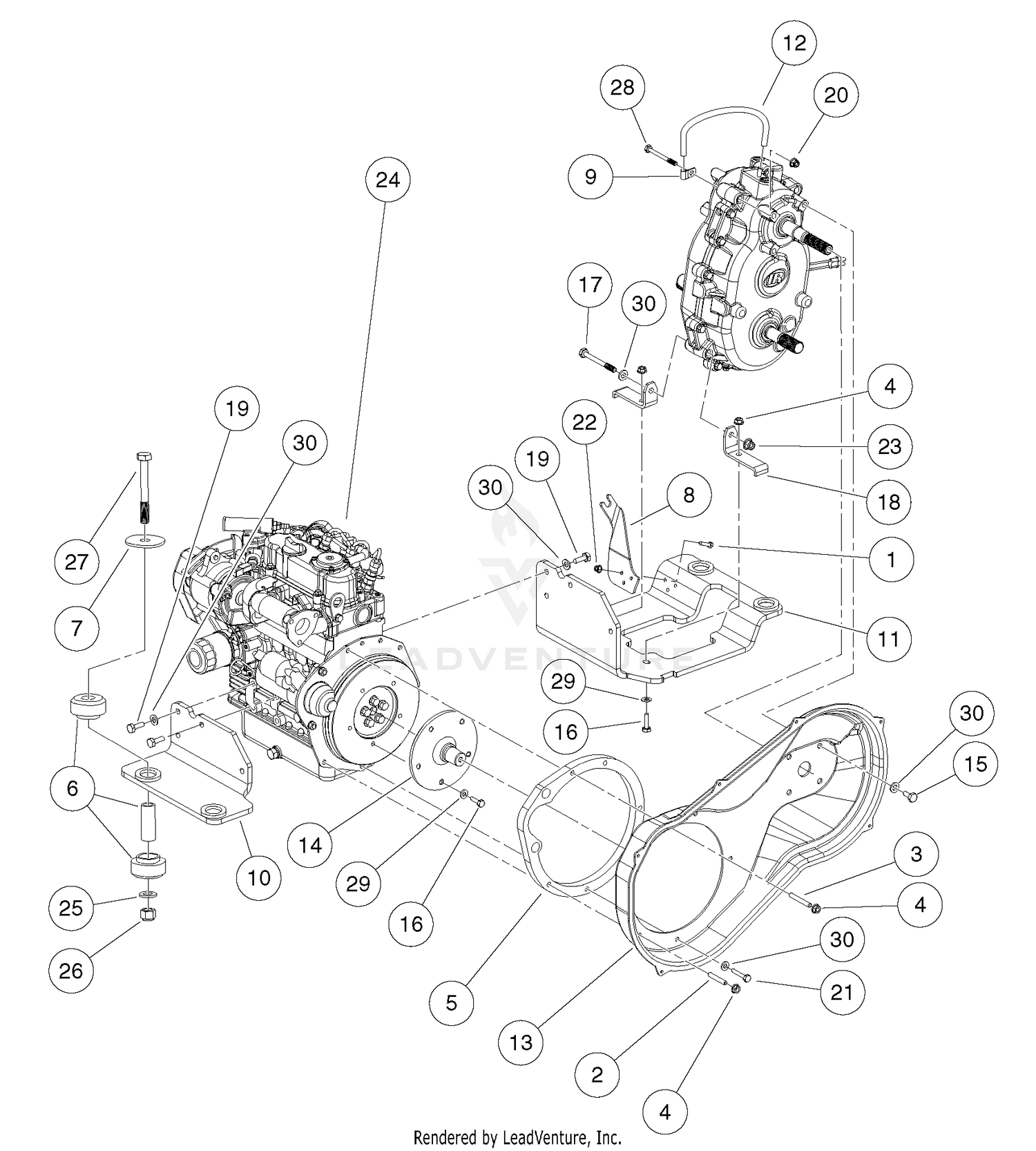 Kubota D722 Diesel Engine Mounting