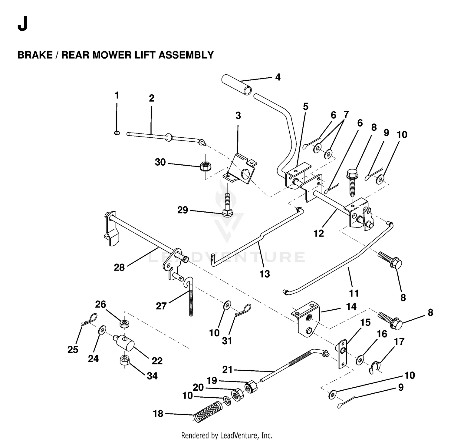 BRAKE / REAR MOWER LIFT
