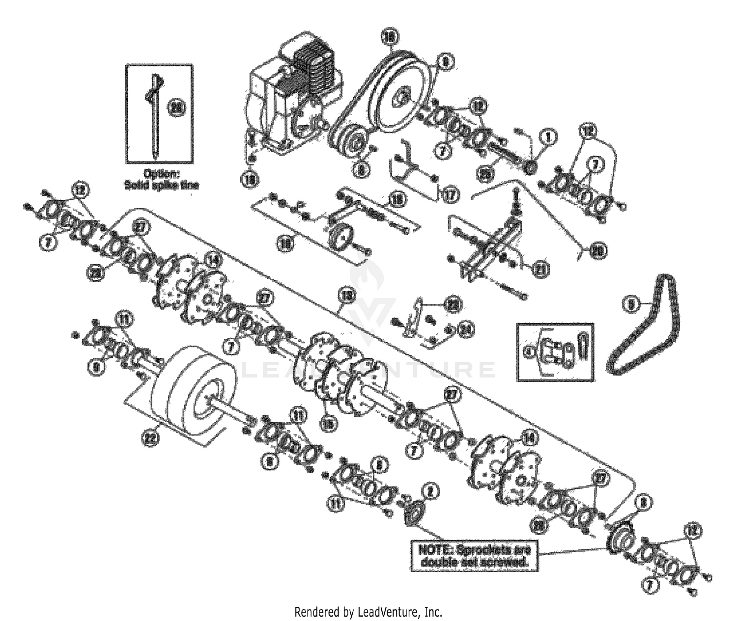 Power Train And Tine Rotor