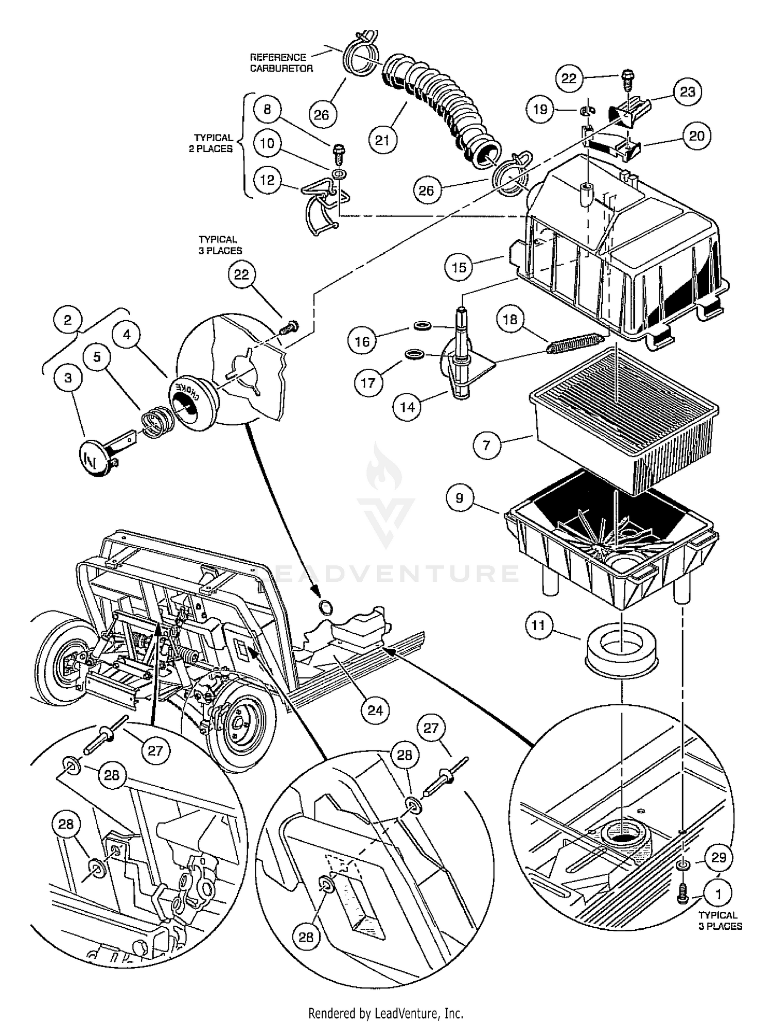 Intake Duct, Choke, And Air Box Assembly