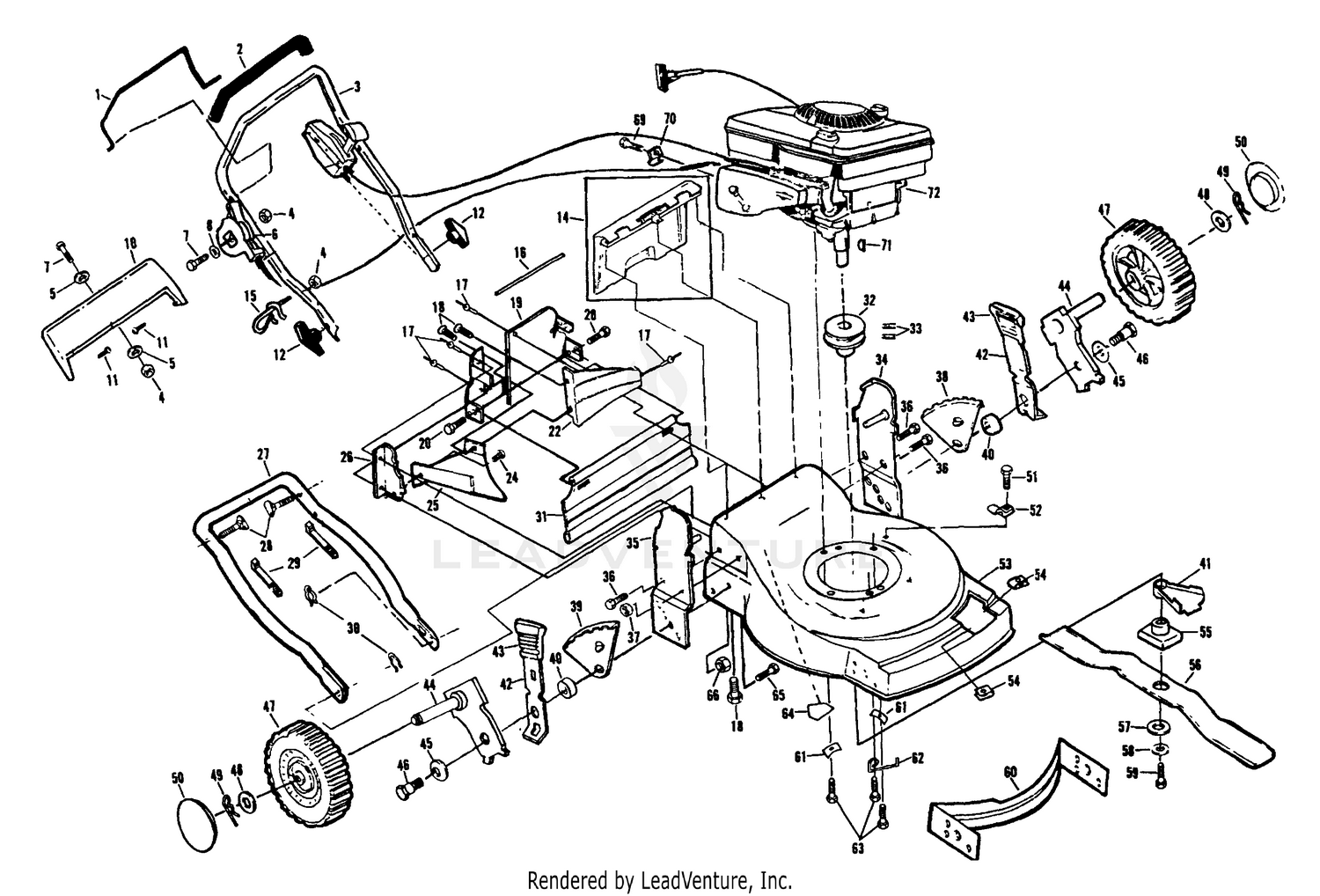 22" Rotary Lawn Mower (View B)