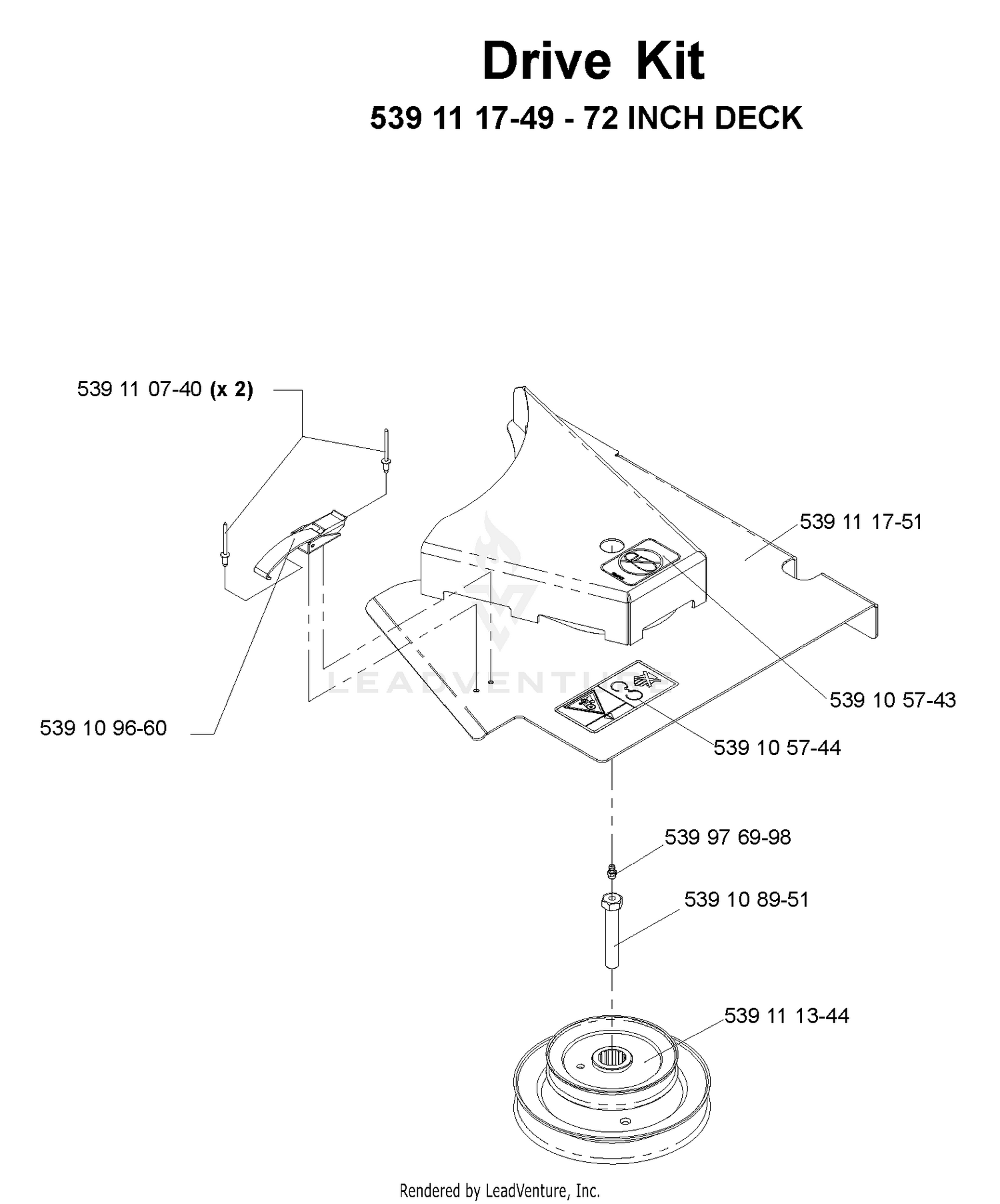 Accessory HCS13 Drive Kit 539111749 - 72 Inch Deck