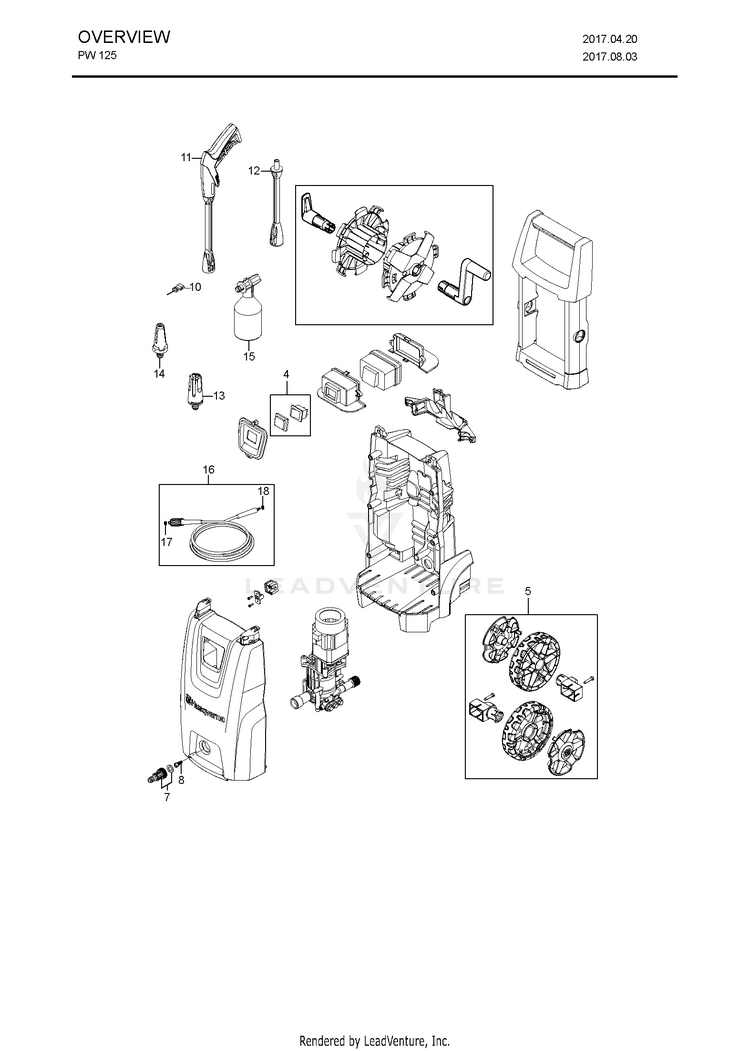 Husqvarna PW 125 967676401 (201710) Pressure Washer Partswarehouse