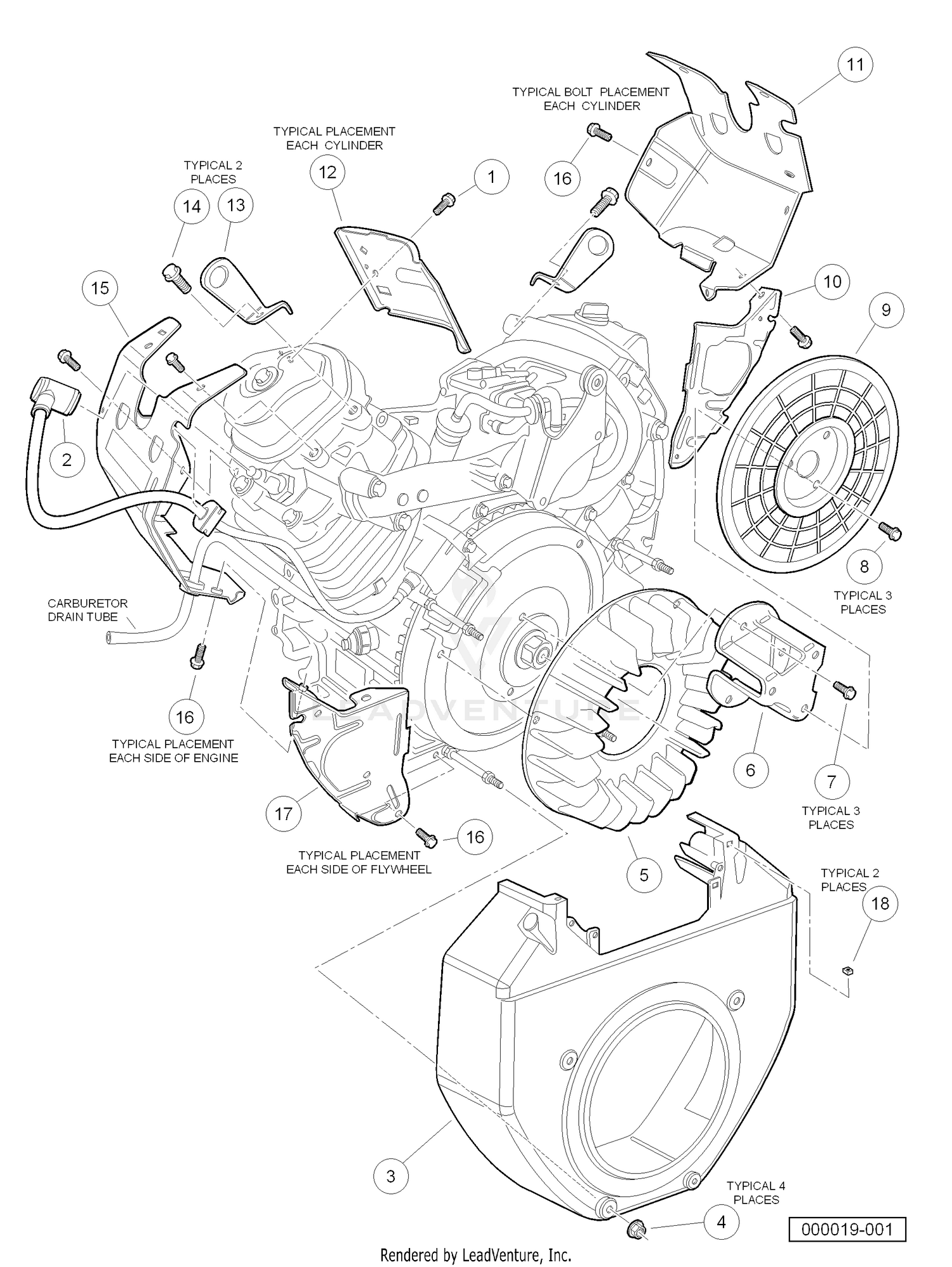 Shrouds and Brackets (Honda GX620 Gasoline Engine)